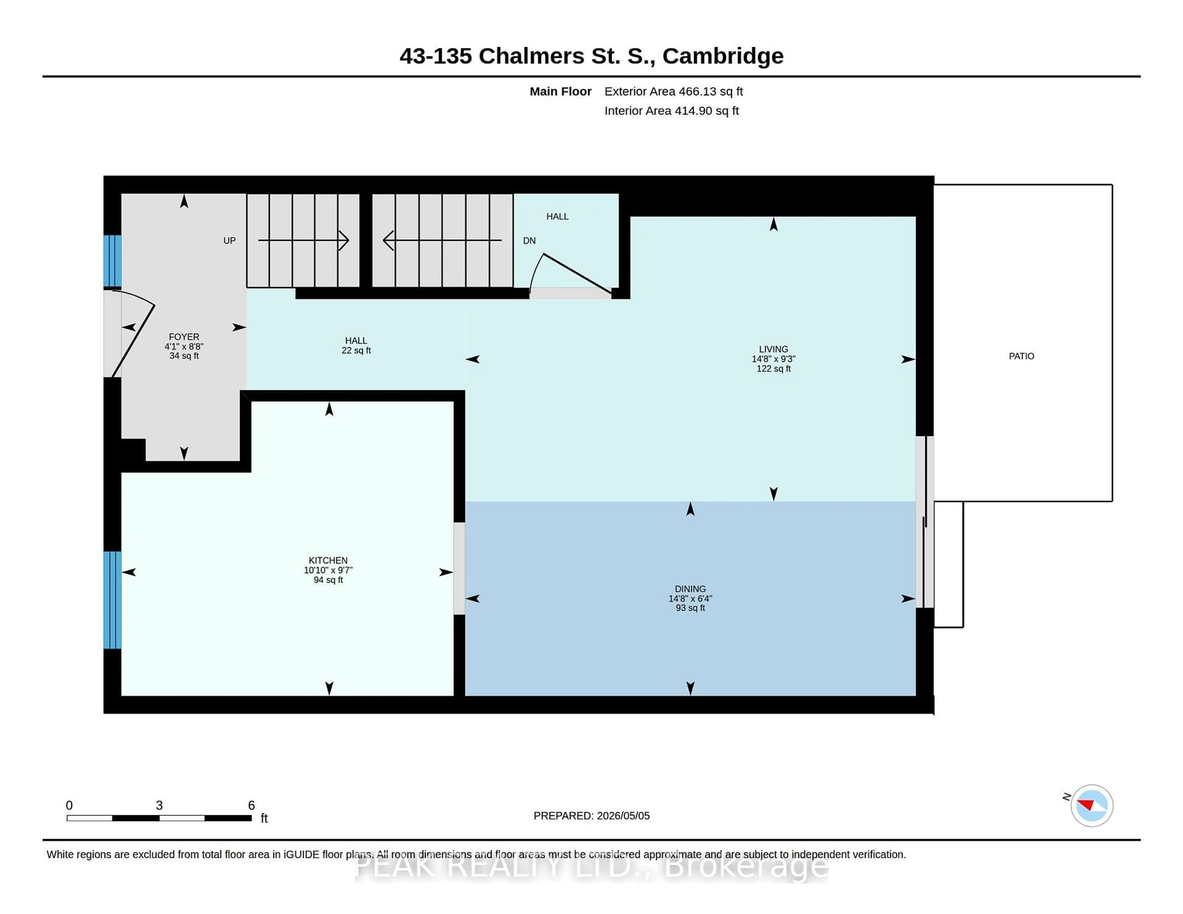 Floor plan for 135 Chalmers St #43, Cambridge Ontario N1R 6M2