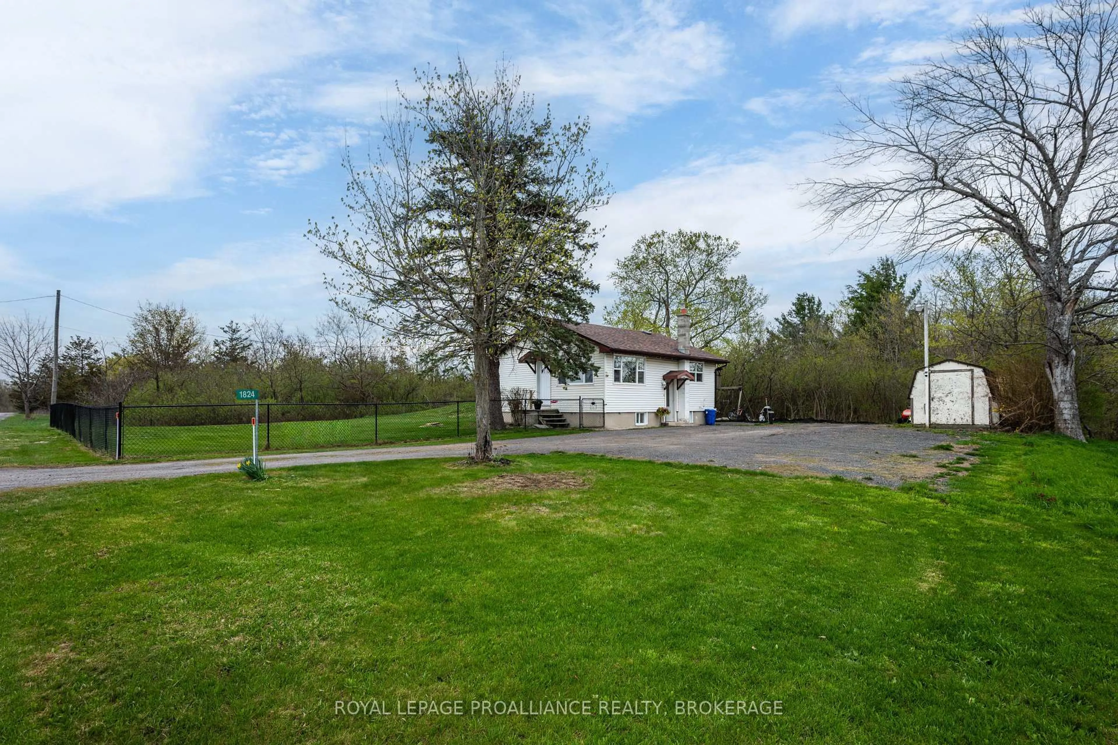 A pic from outside/outdoor area/front of a property/back of a property/a pic from drone, street for 1824 Bethel Rd, Yarker Ontario K0K 3N0