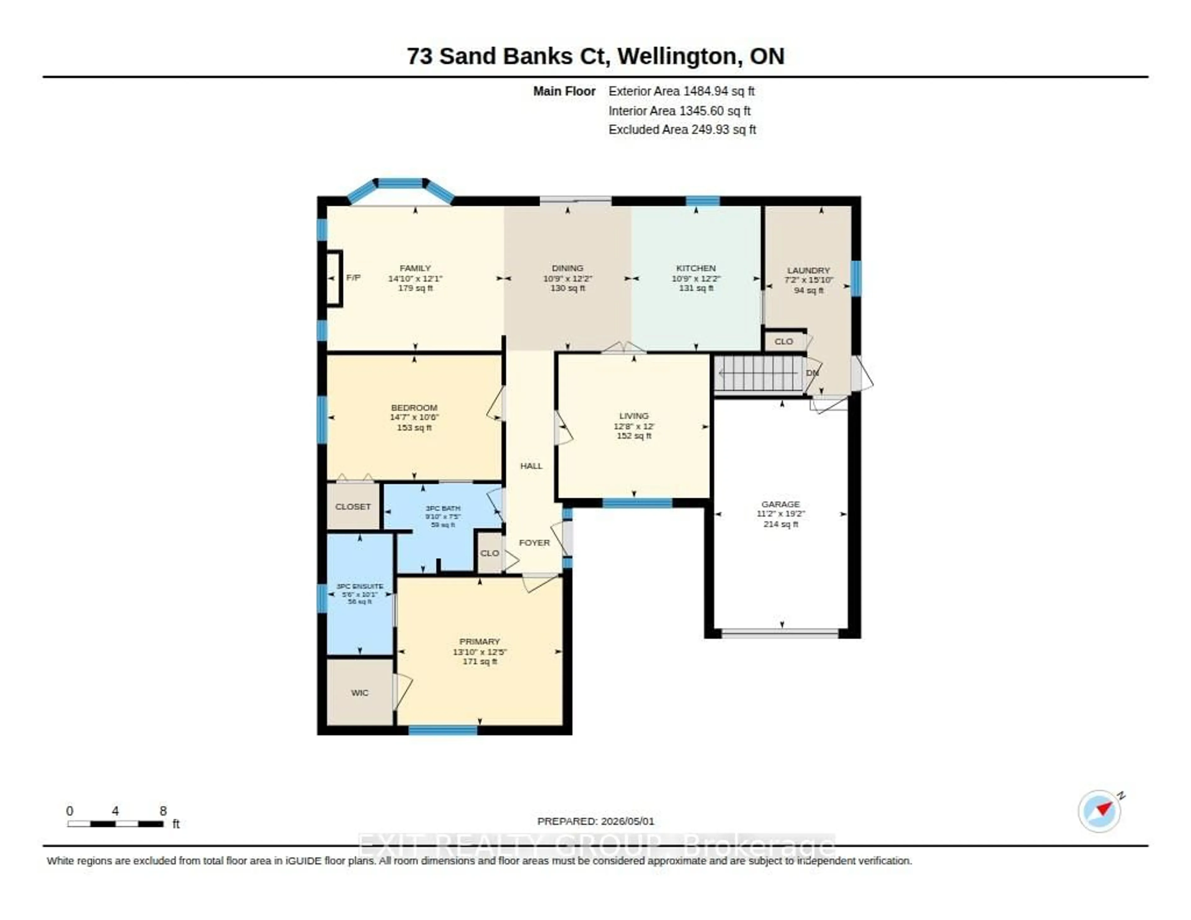 Floor plan for 73 Sand Banks Crt, Prince Edward County Ontario K0K 3L0