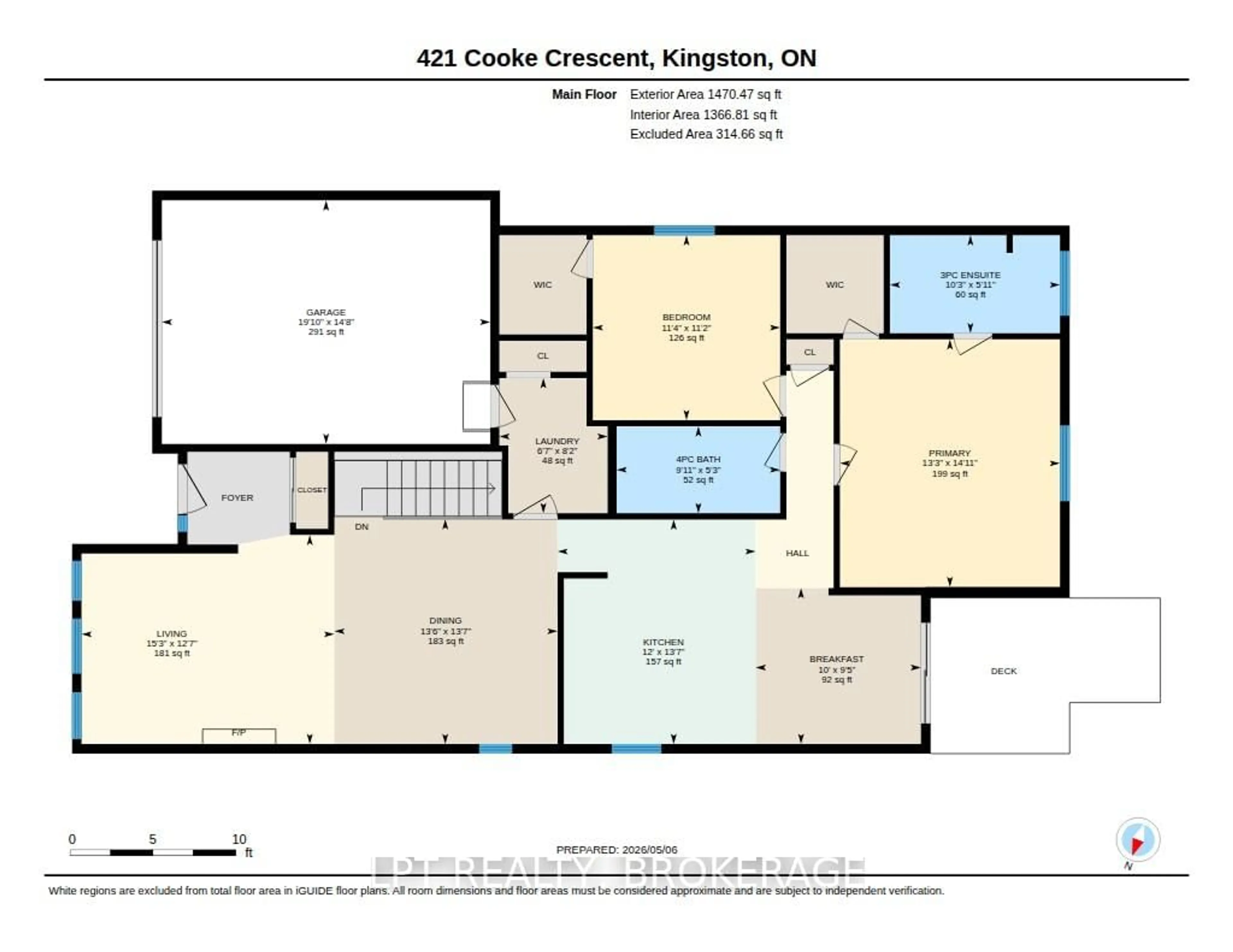 Floor plan for 421 Cooke Cres, Kingston Ontario K7P 3J5