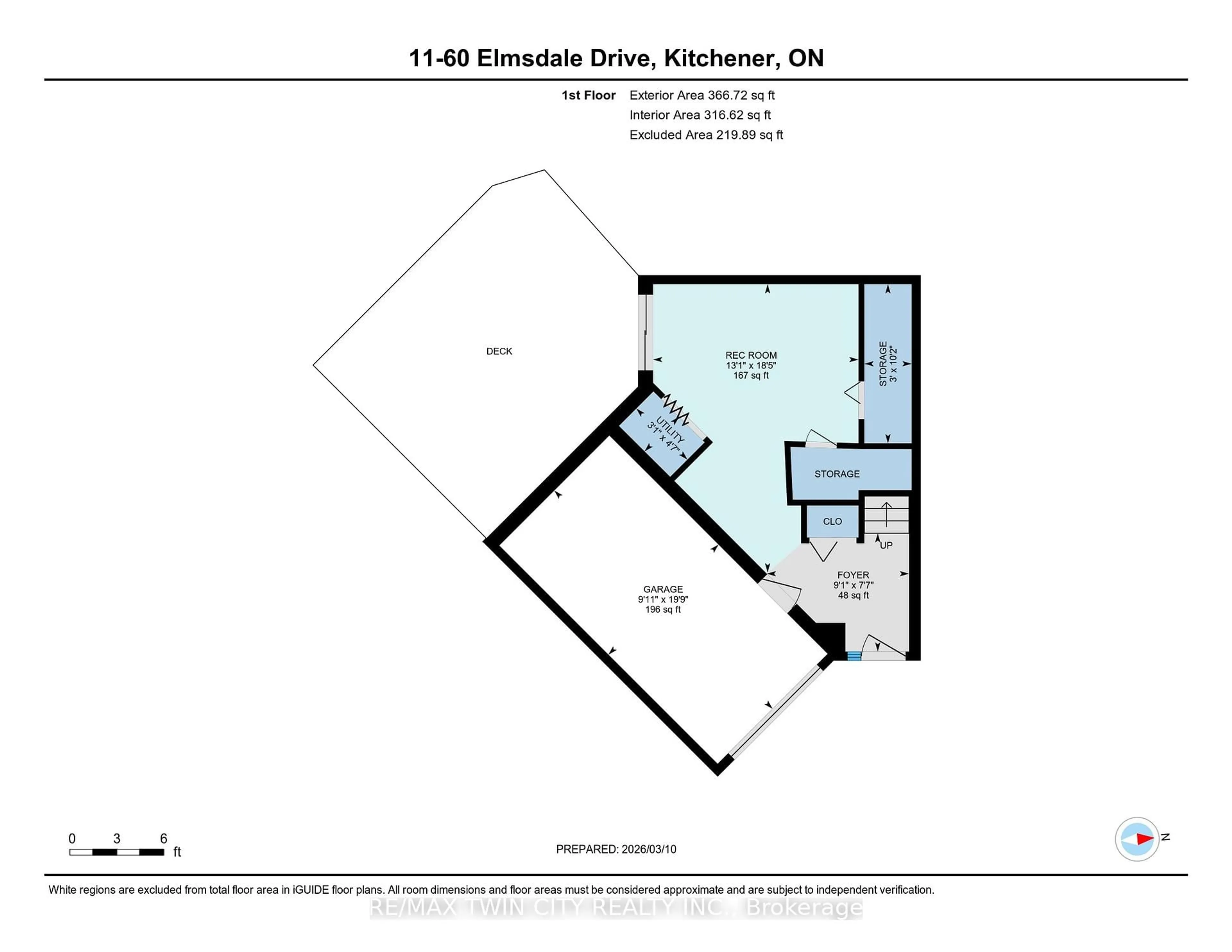 Floor plan for 60 Elmsdale Dr #11, Kitchener Ontario N2E 2G4