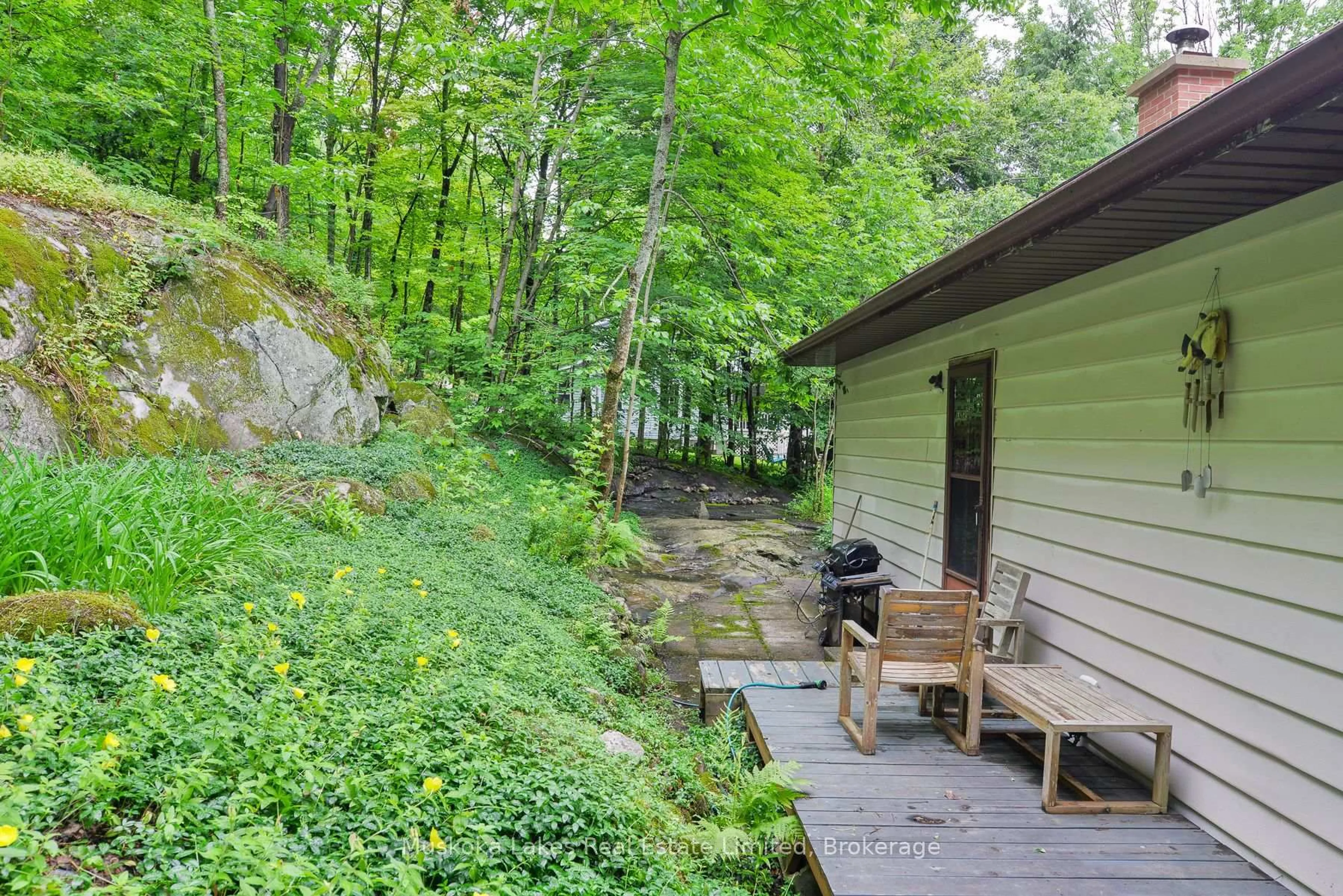 Patio, forest/trees view for 2065 Peninsula Rd, Muskoka Lakes Ontario P0B 1G0