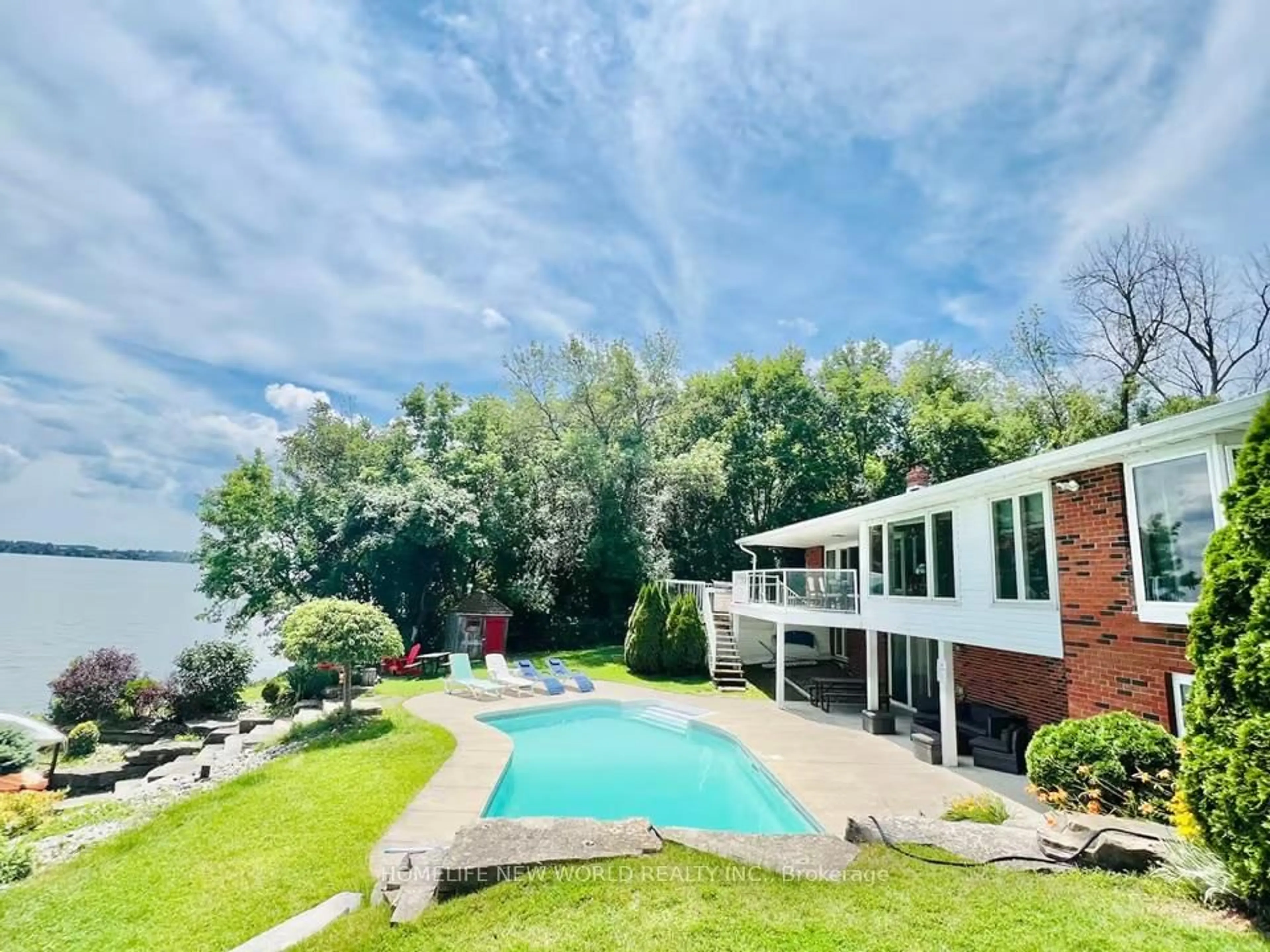 A pic from outside/outdoor area/front of a property/back of a property/a pic from drone, water/lake/river/ocean view for 159 Ball Point Rd, Kawartha Lakes Ontario L9L 1B6