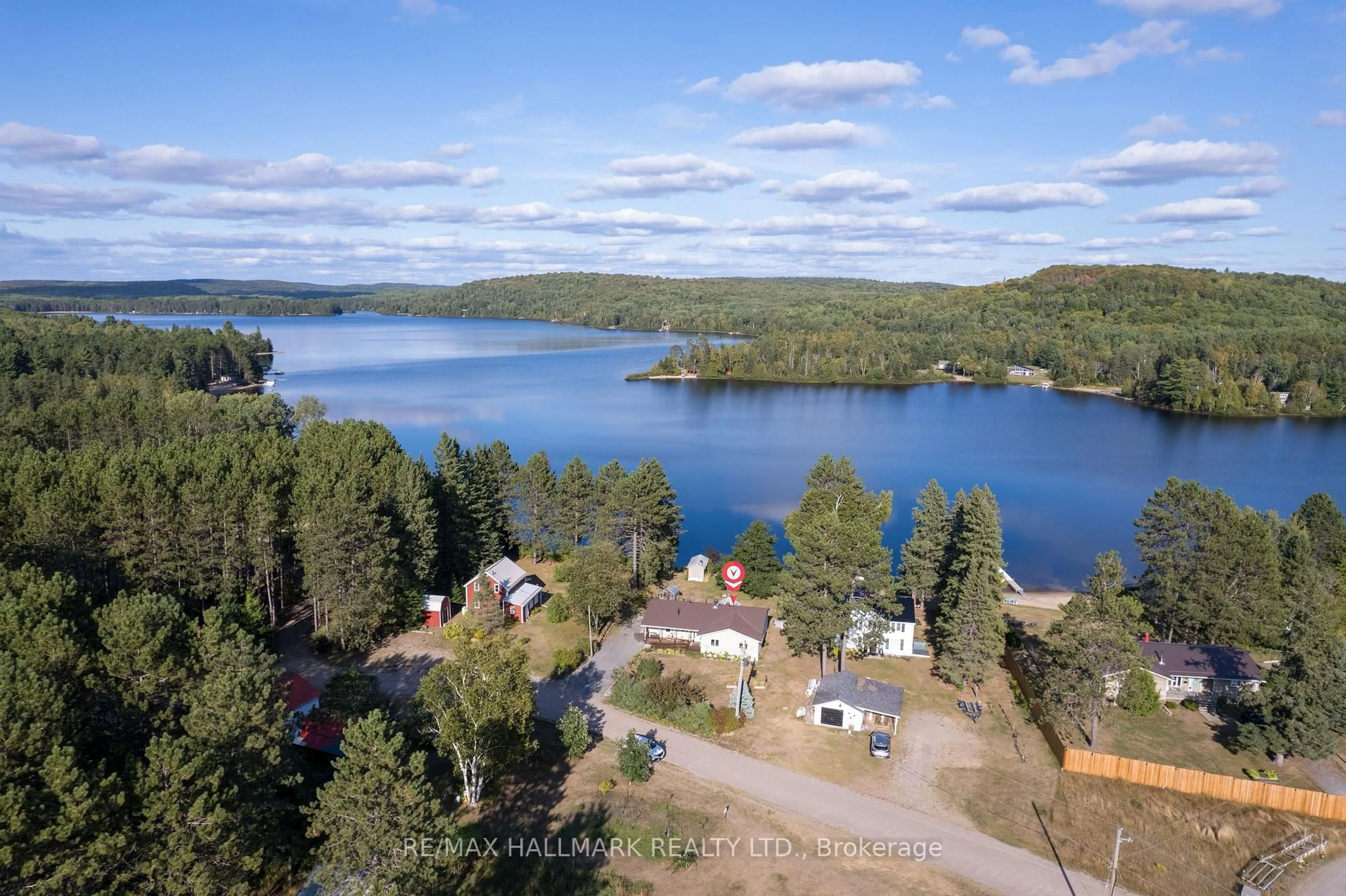 A pic from outside/outdoor area/front of a property/back of a property/a pic from drone, water/lake/river/ocean view for 35B Card Rd, Maynooth Ontario K0L 2K0