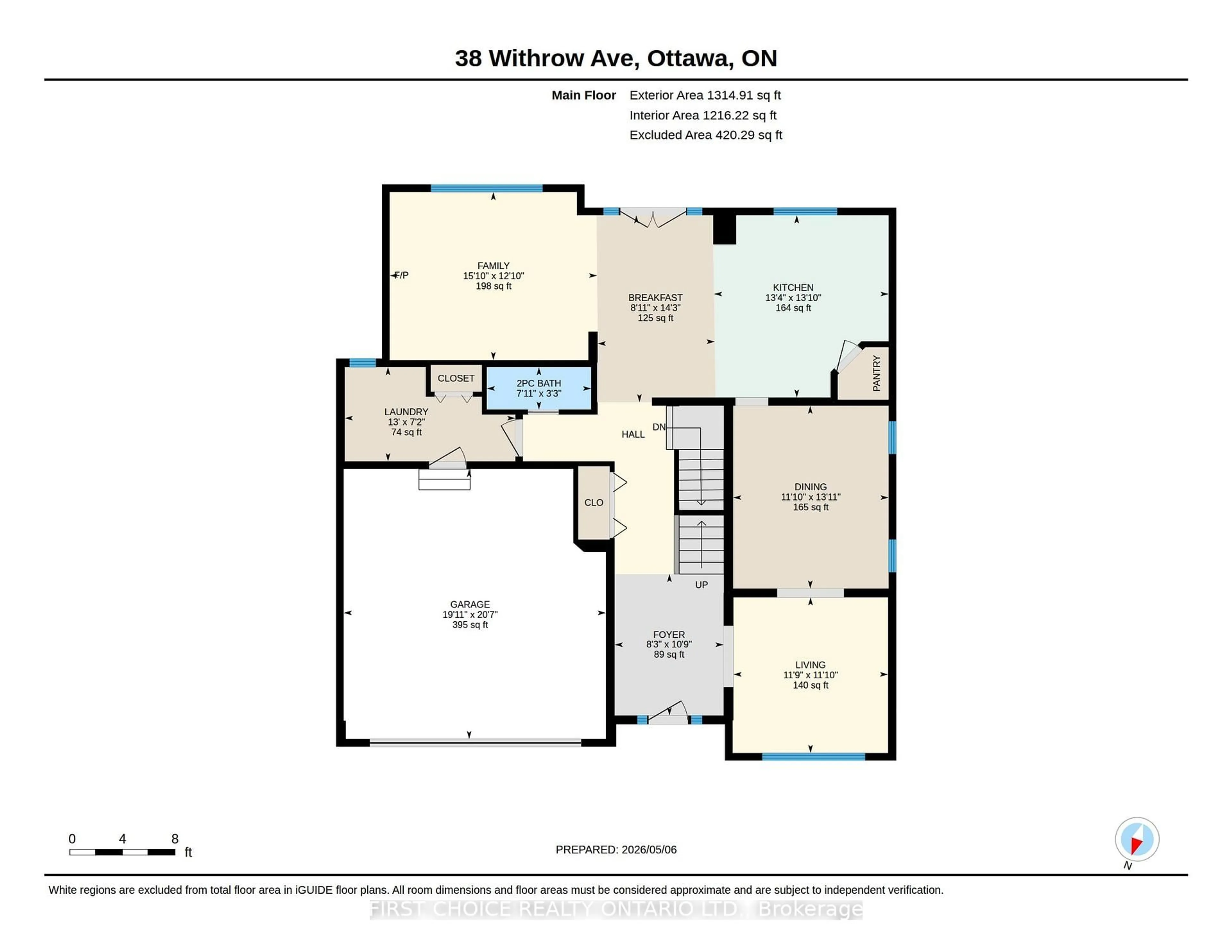 Floor plan for 38 Withrow Ave, Ottawa Ontario K2G 2H8