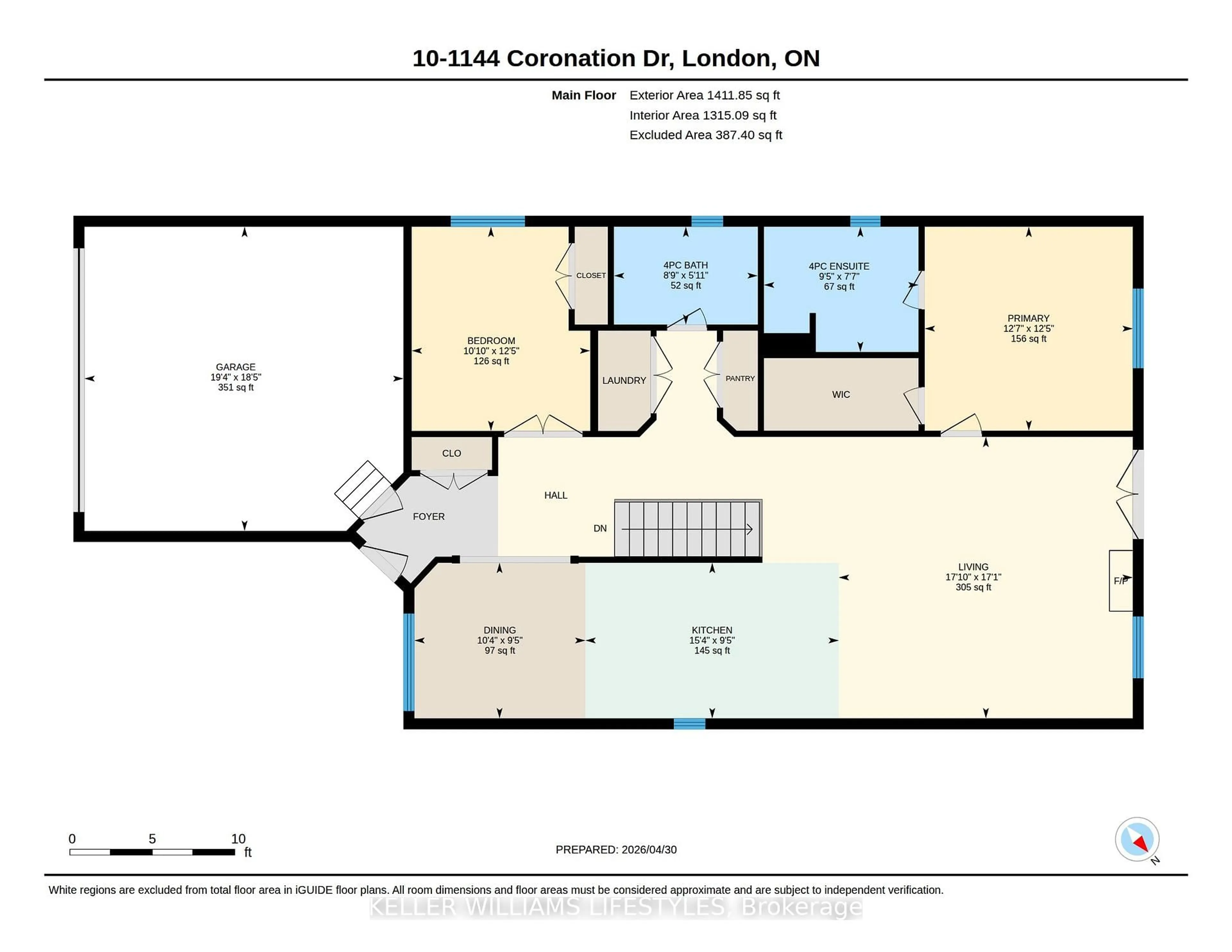 Floor plan for 1144 CORONATION Dr #10, London North Ontario N6G 5S1
