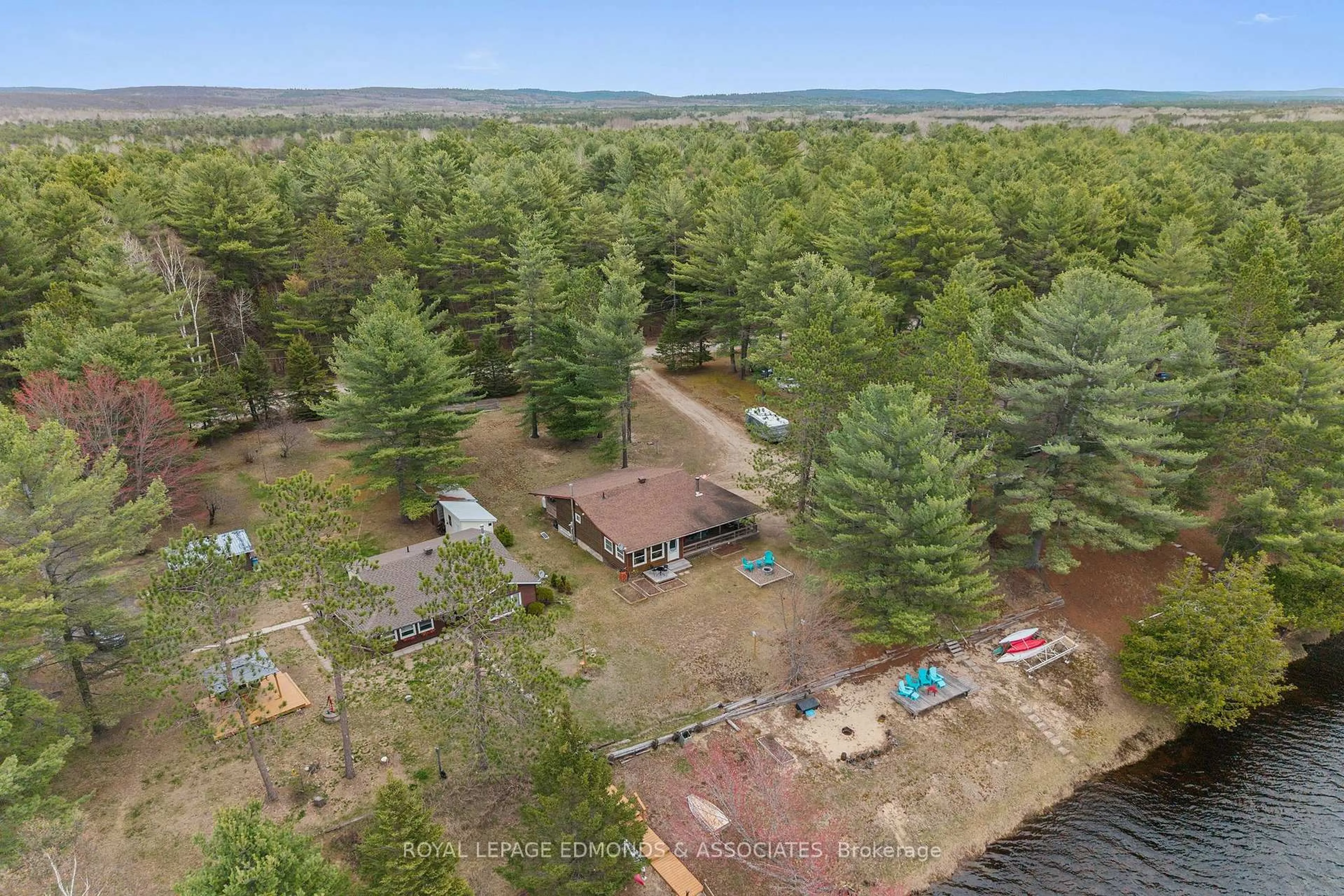 A pic from outside/outdoor area/front of a property/back of a property/a pic from drone, water/lake/river/ocean view for 626 Pecoskie Dr, Killaloe Ontario K0J 2A0
