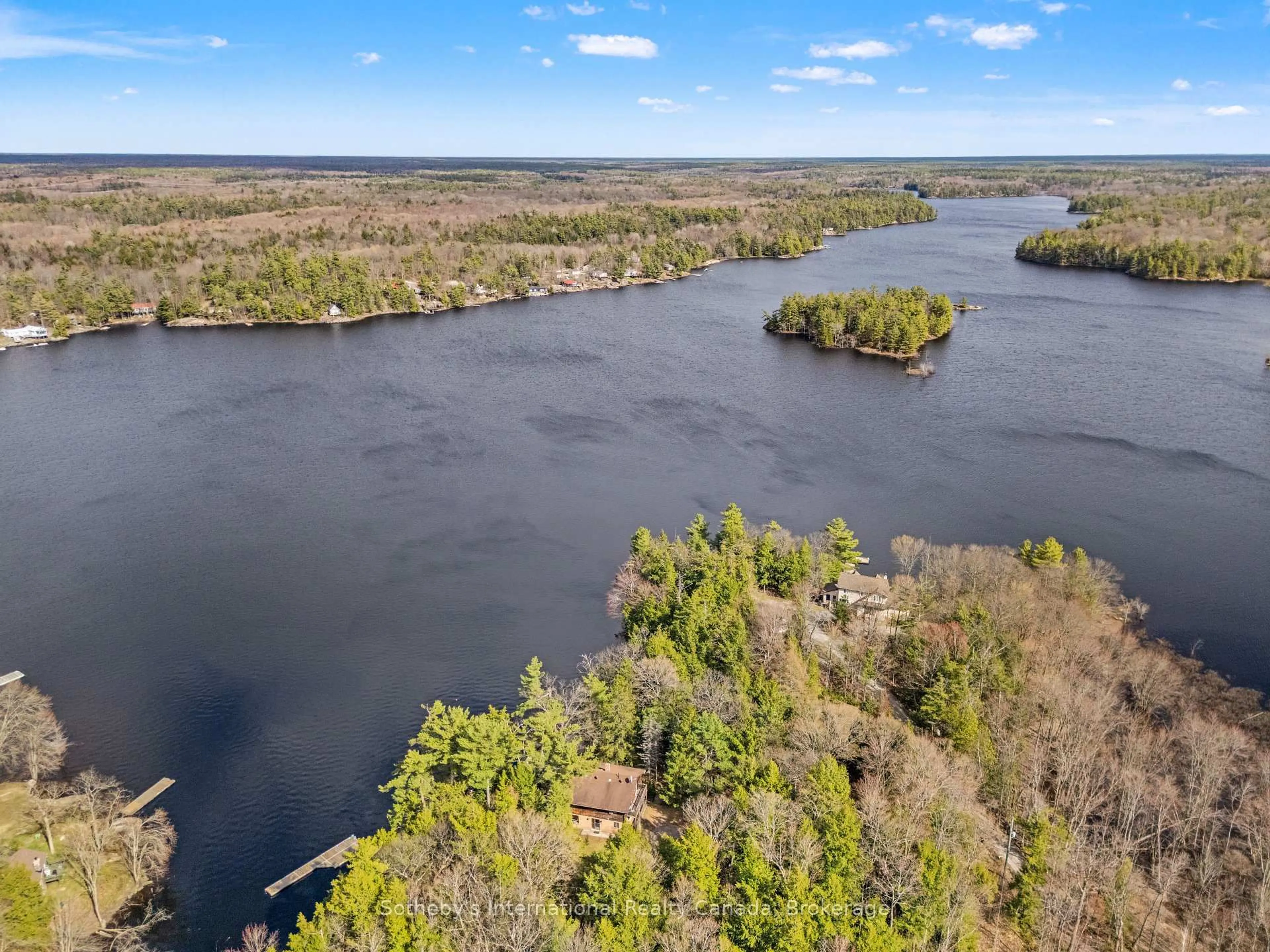 A pic from outside/outdoor area/front of a property/back of a property/a pic from drone, water/lake/river/ocean view for 88 Causeway Rd, Georgian Bay Ontario L0K 1S0