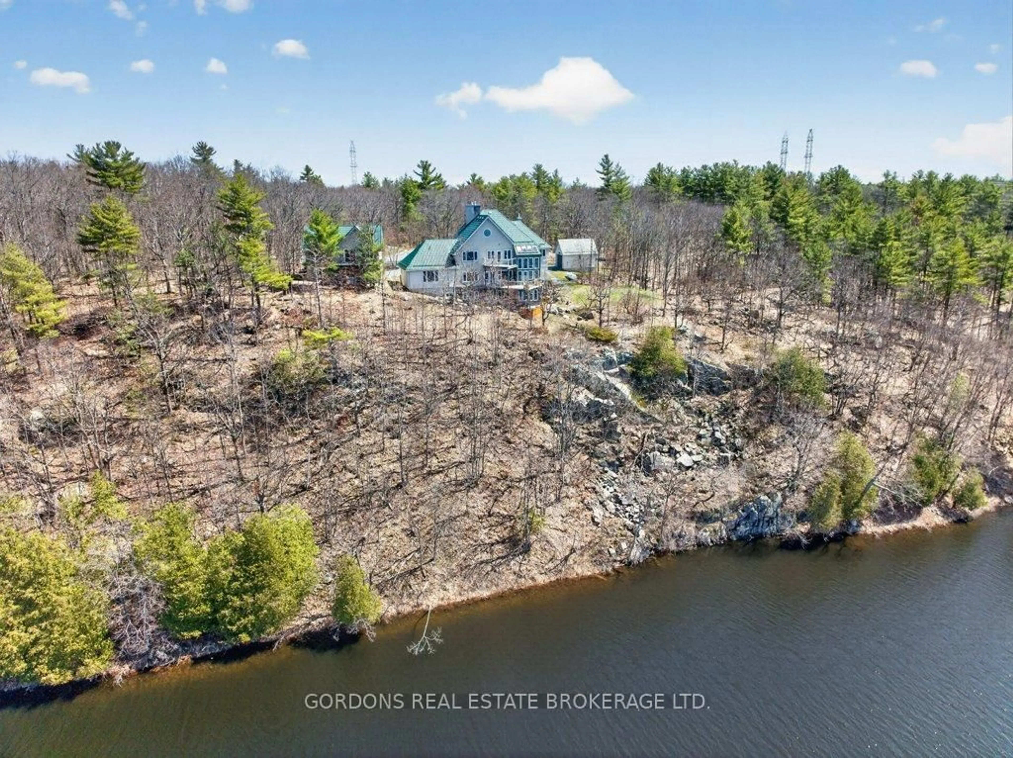 A pic from outside/outdoor area/front of a property/back of a property/a pic from drone, water/lake/river/ocean view for 101 Hinchinbrooke Rd, Verona Ontario K0H 2W0