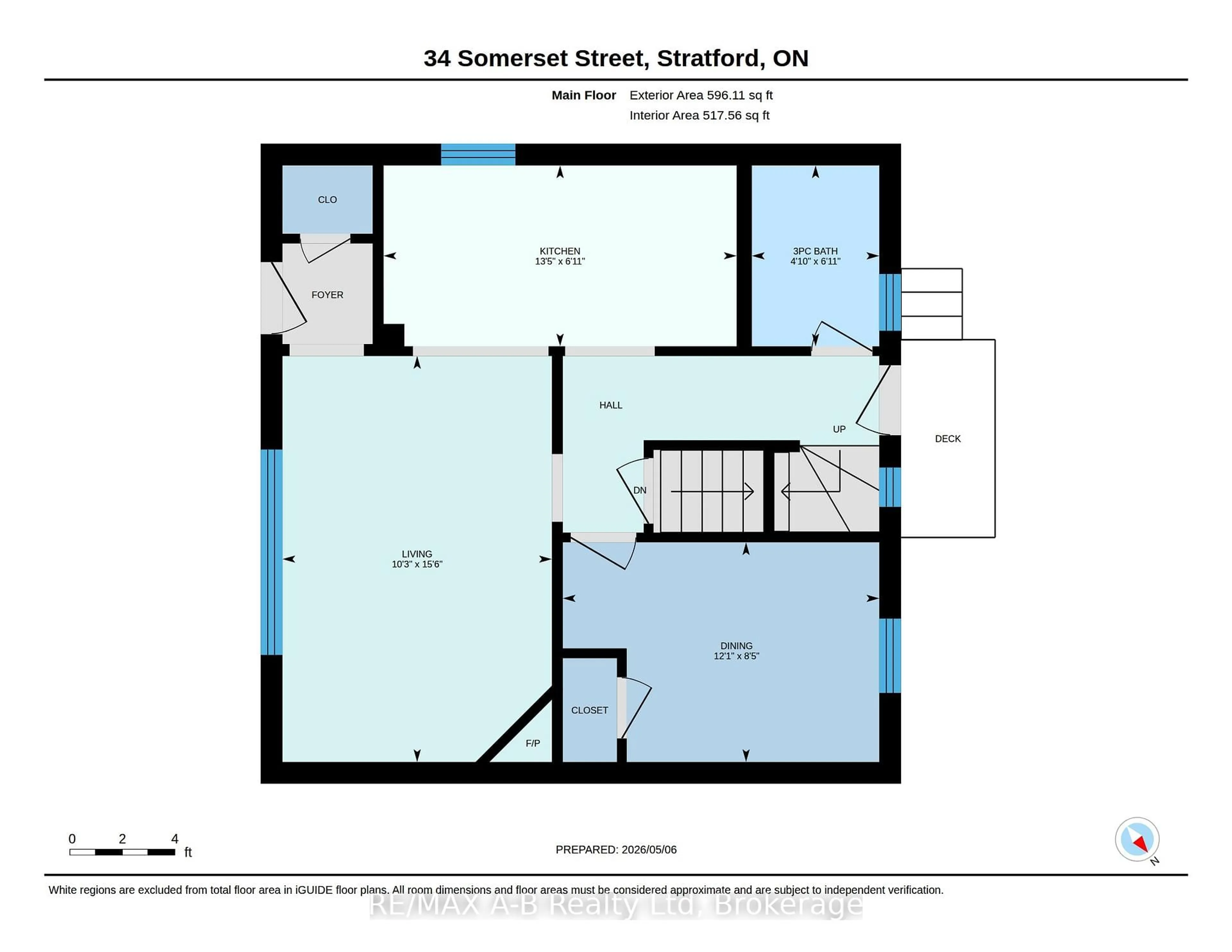 Floor plan for 34 Somerset St, Stratford Ontario N5A 6K1