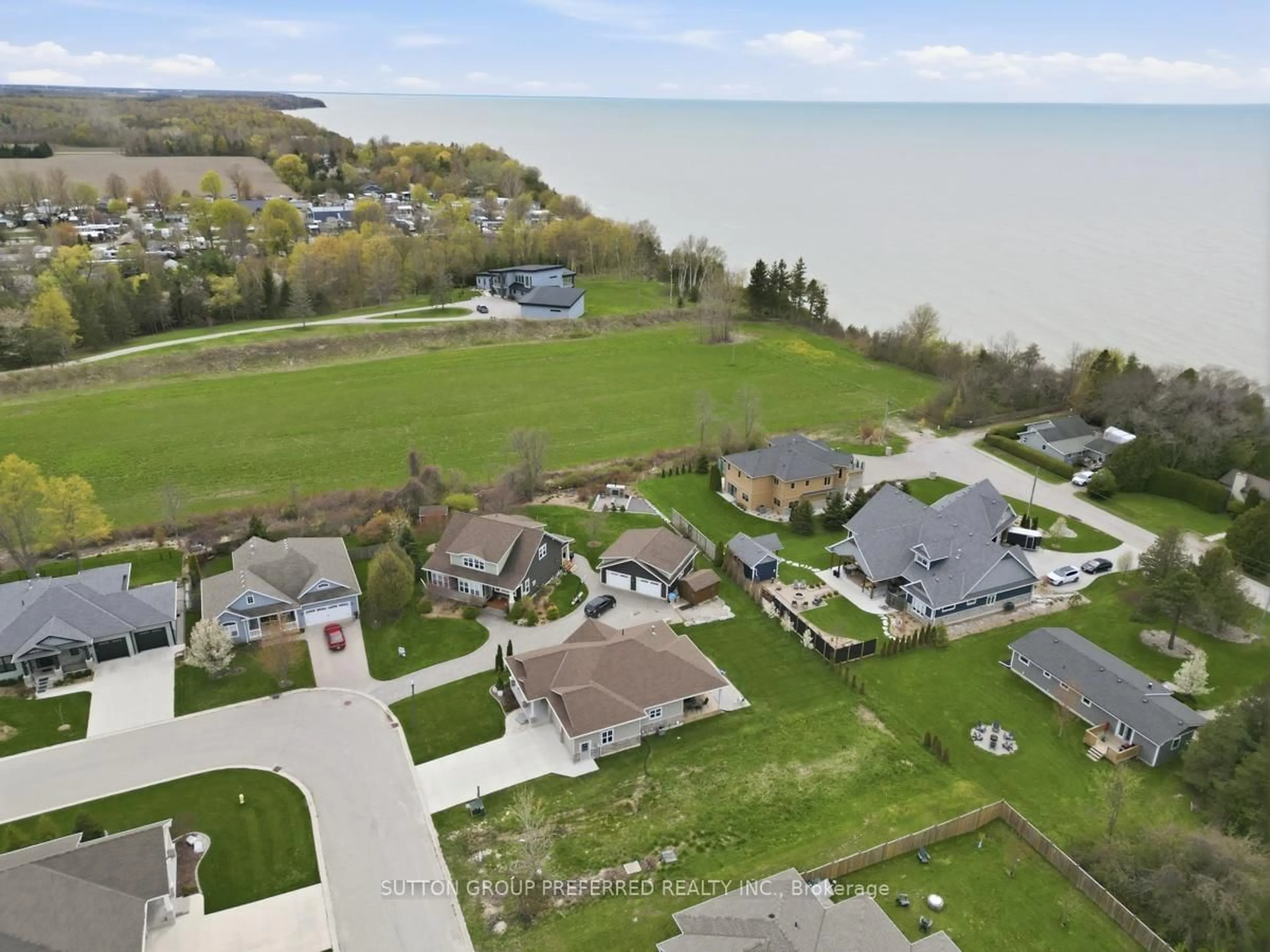 A pic from outside/outdoor area/front of a property/back of a property/a pic from drone, water/lake/river/ocean view for 26 Thimbleweed Dr, Bluewater Ontario N0M 1G0
