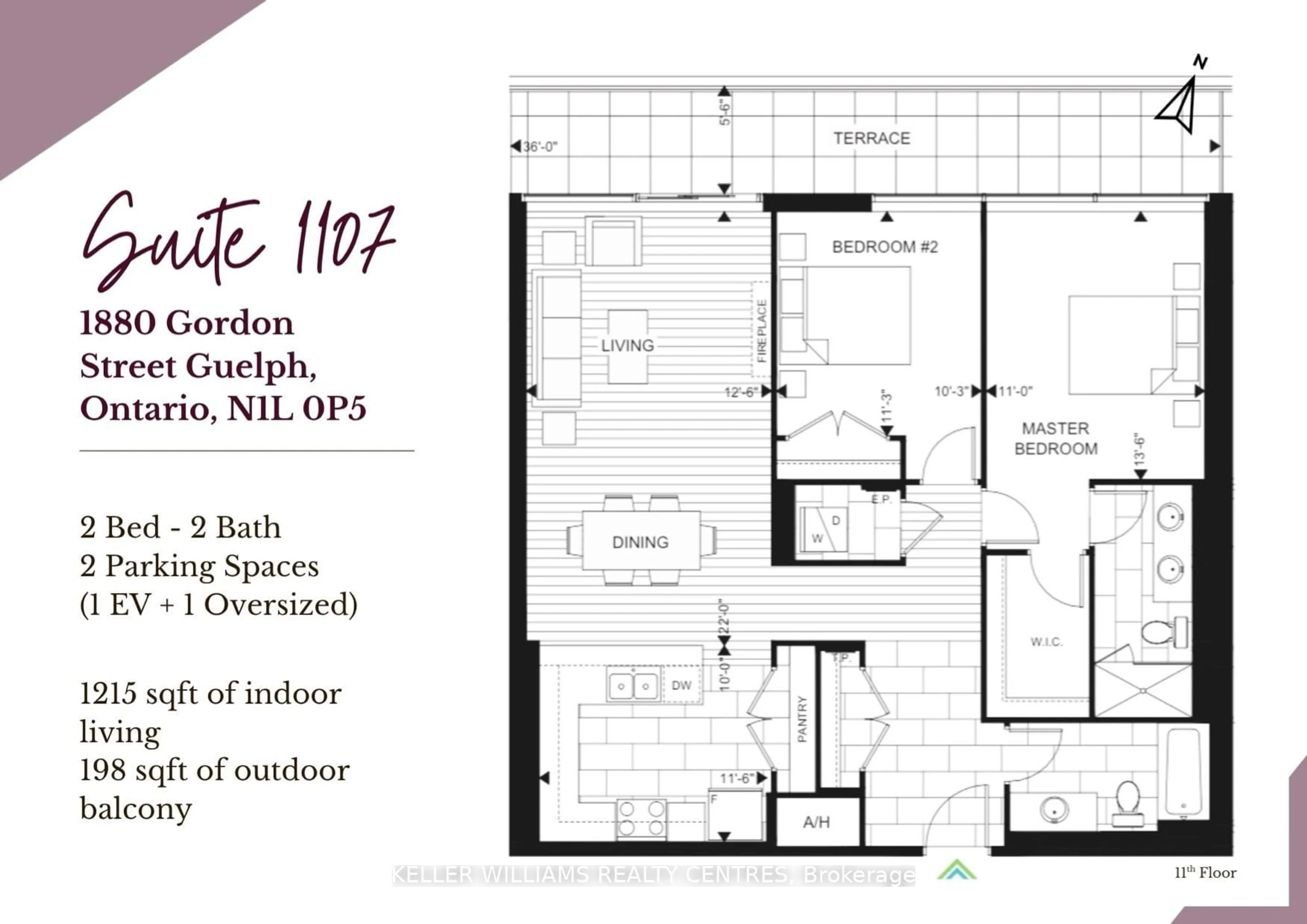 Floor plan for 1880 Gordon St #1107, Guelph Ontario N1L 0P5