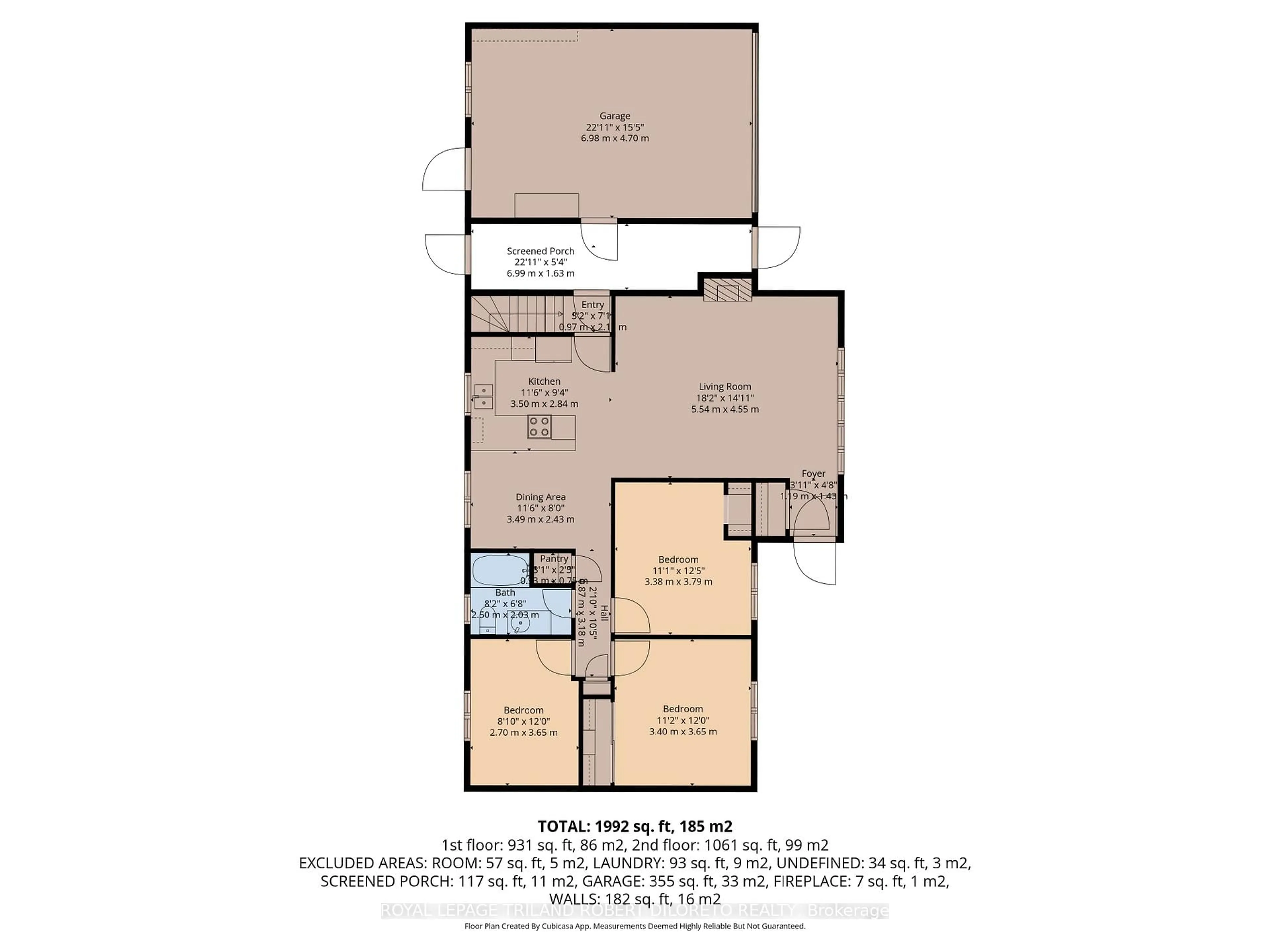Floor plan for 393 Fox Ave, London North Ontario N6G 1H7