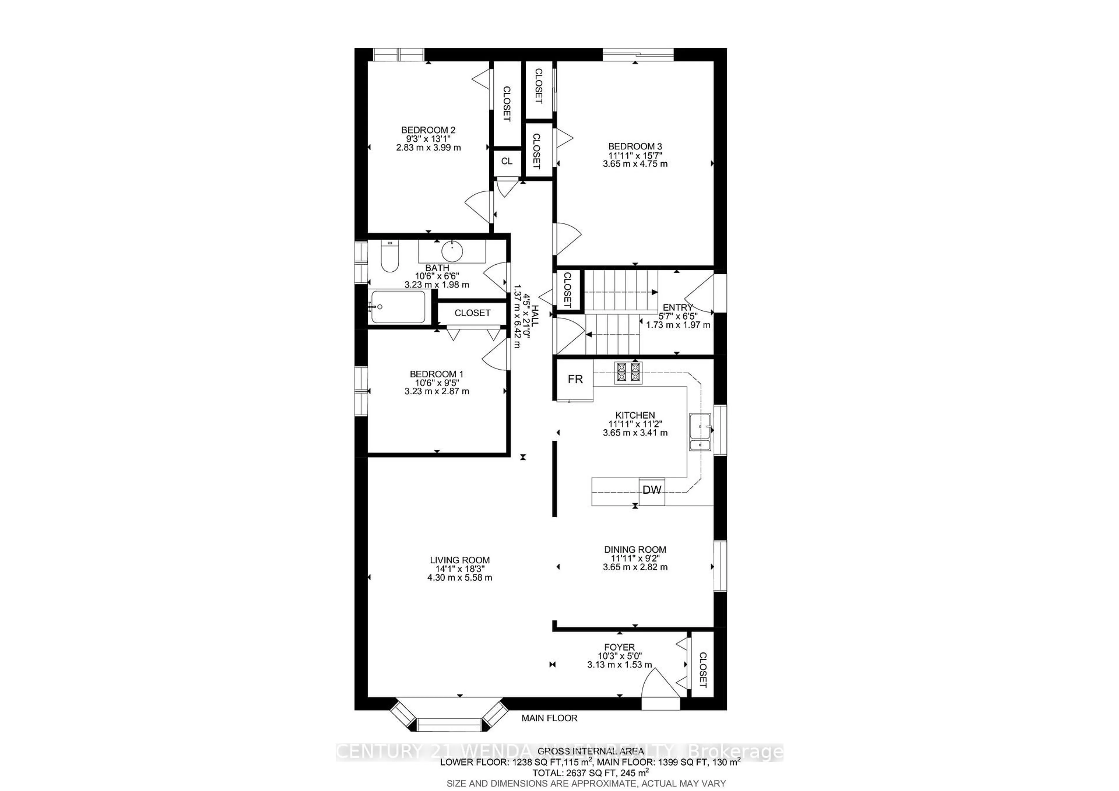 Floor plan for 539 Monaghan Rd, Peterborough Ontario K9J 5H6