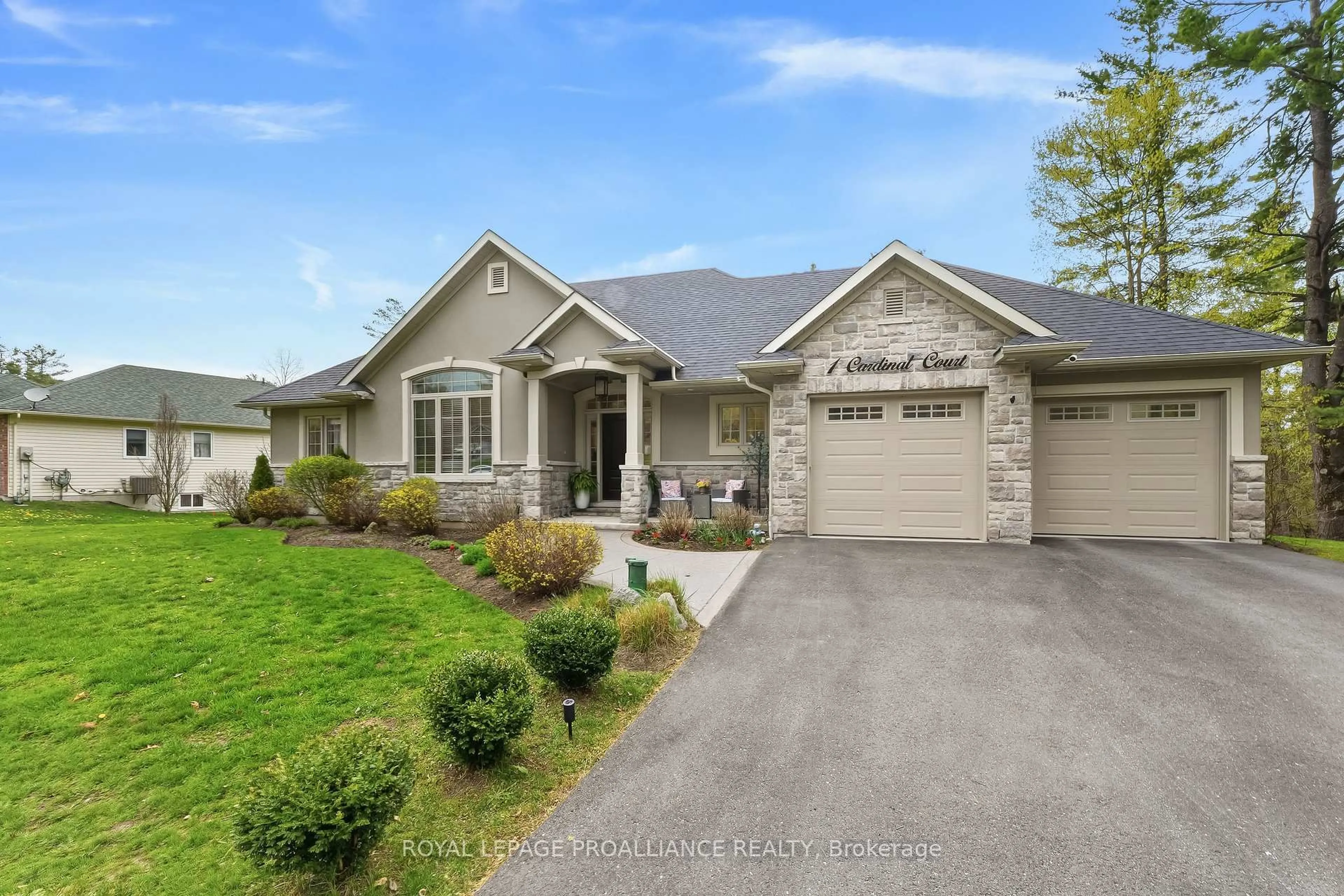 Home with brick exterior material, street for 1 Cardinal Crt, Quinte West Ontario K8V 5P6