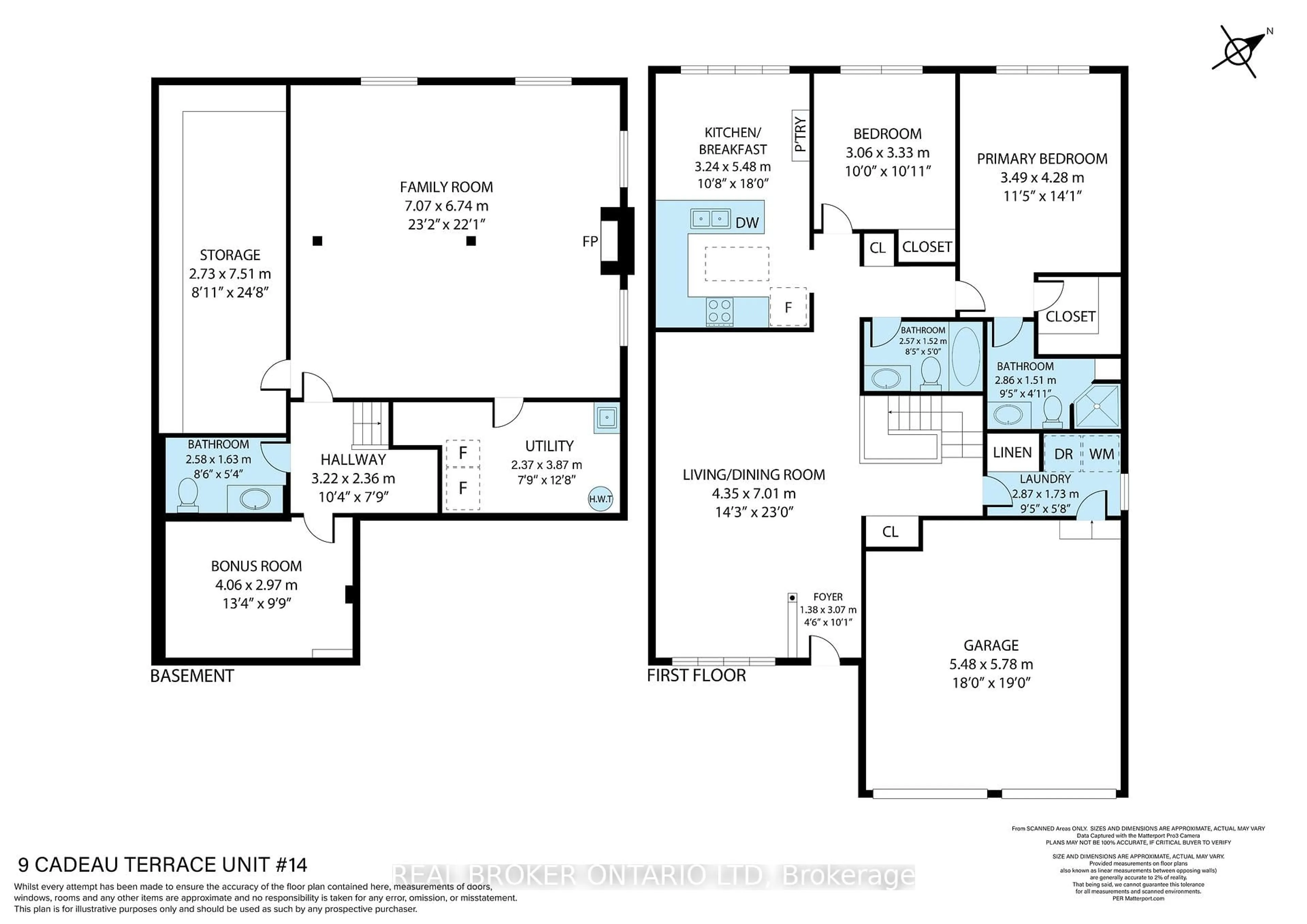 Floor plan for 9 Cadeau Terr #14, London South Ontario N6K 4T5