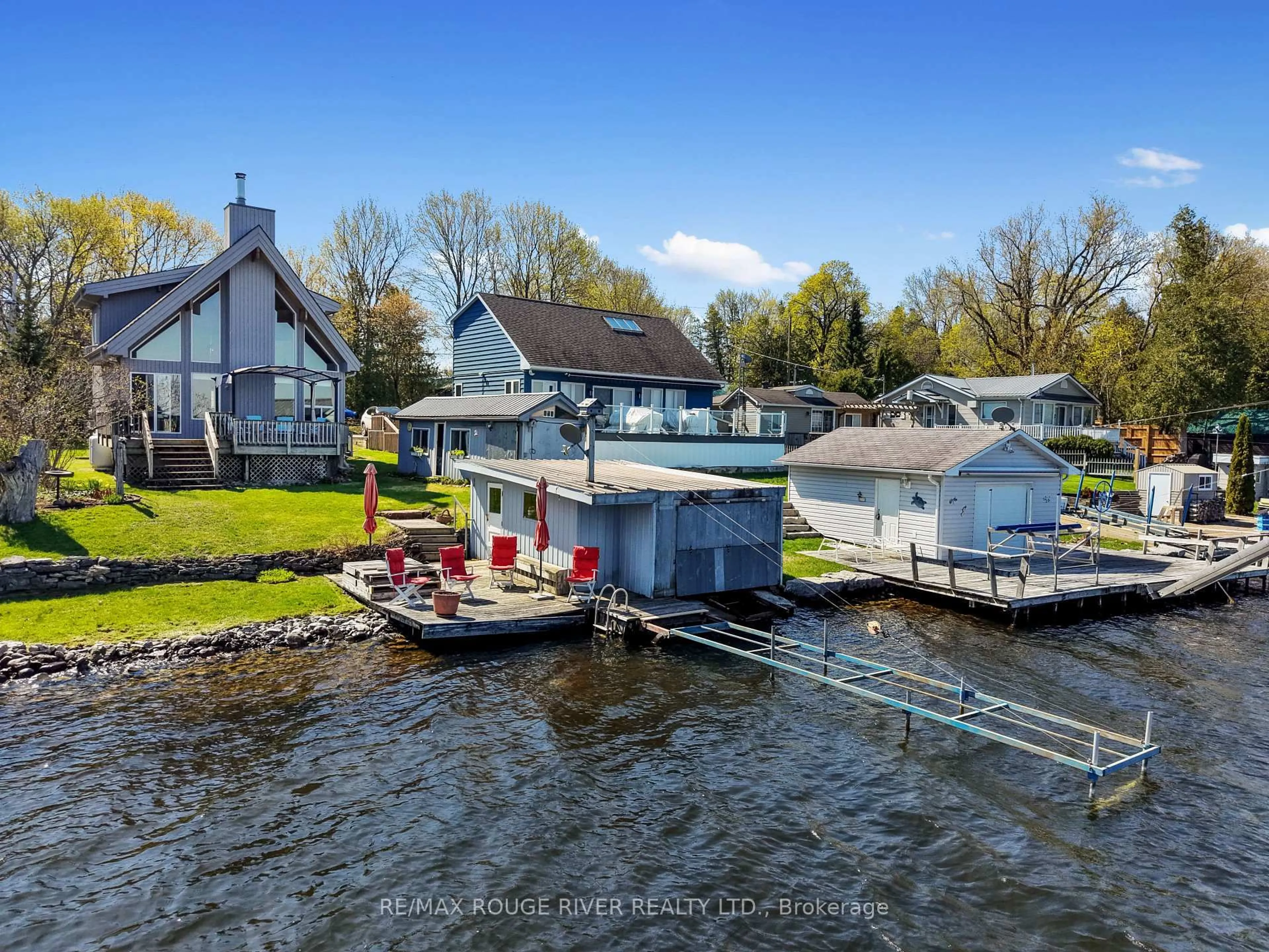 A pic from outside/outdoor area/front of a property/back of a property/a pic from drone, water/lake/river/ocean view for 66 6-7th Line, Dr, Alnwick/Haldimand Ontario K0K 2X0