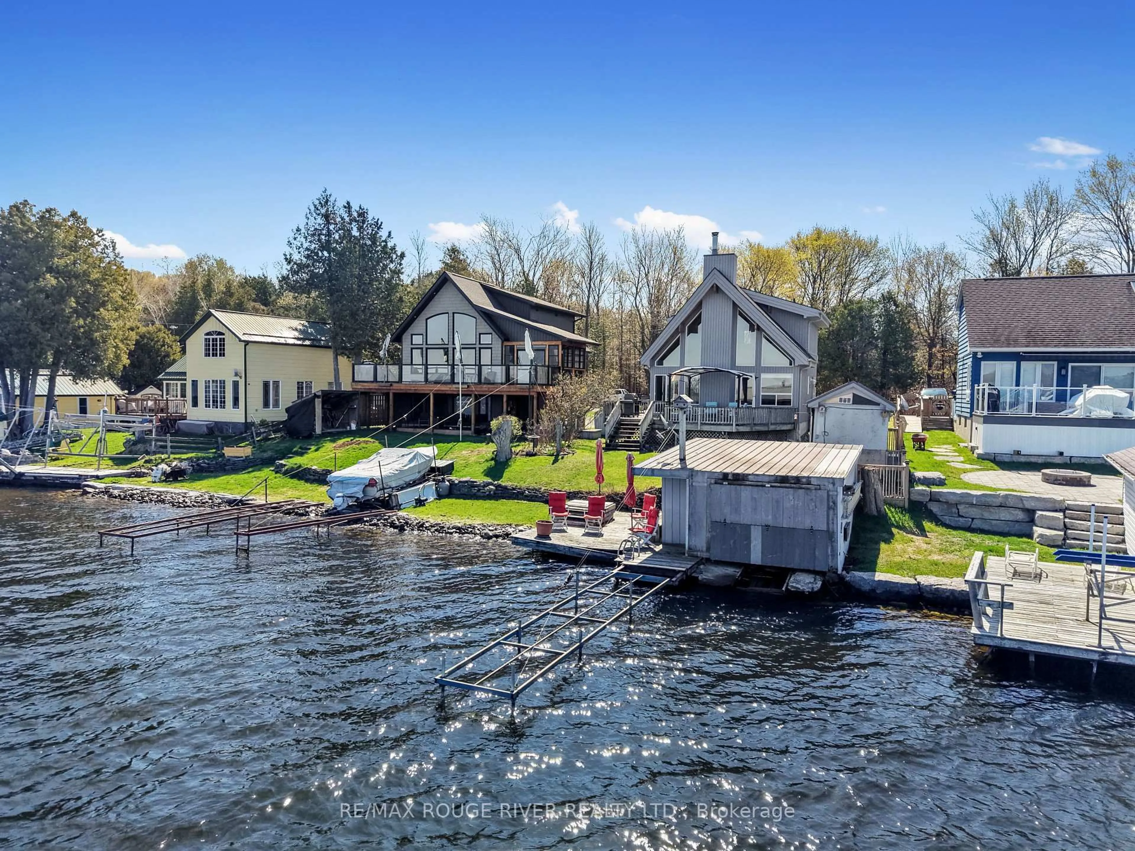 A pic from outside/outdoor area/front of a property/back of a property/a pic from drone, water/lake/river/ocean view for 66 6-7th Line, Dr, Alnwick/Haldimand Ontario K0K 2X0