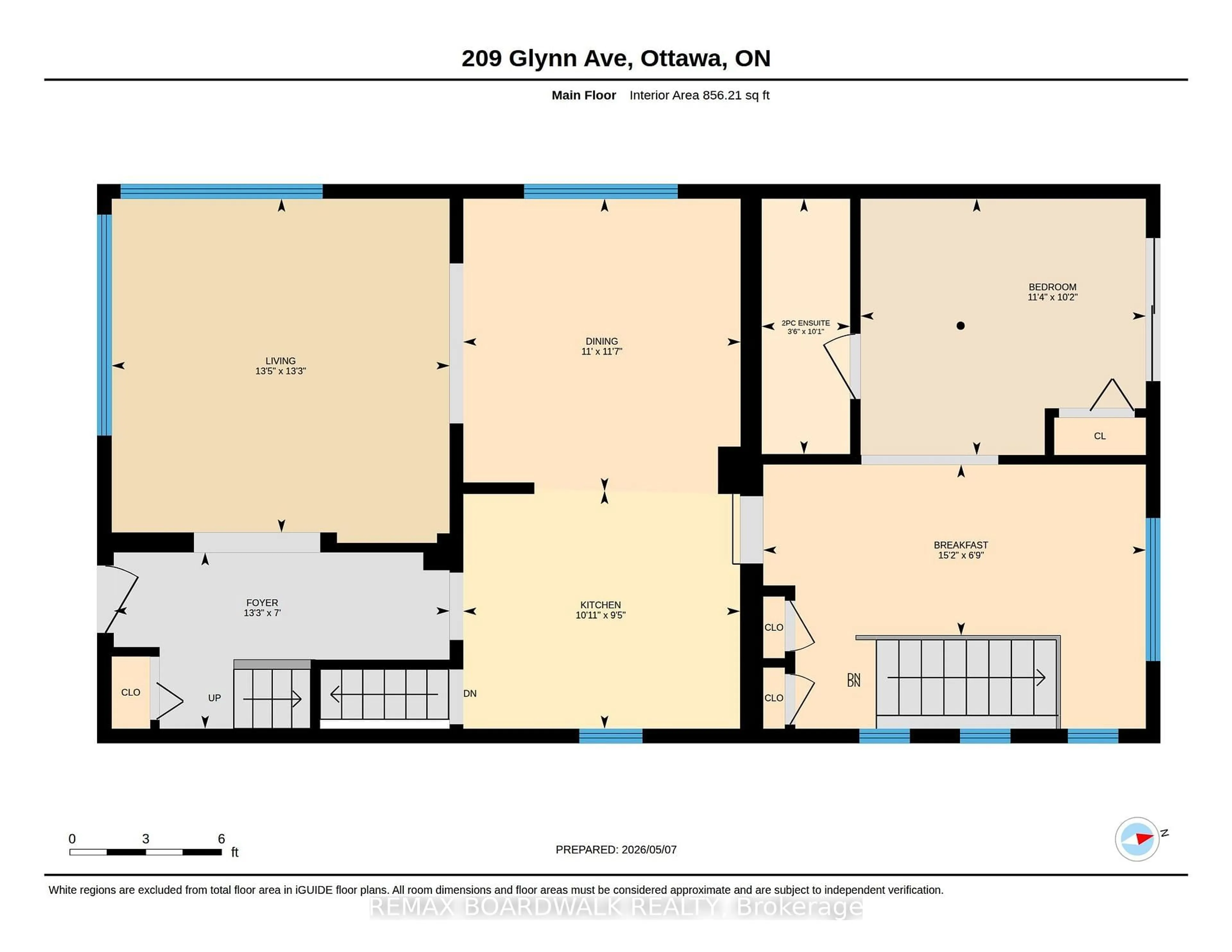 Floor plan for 209 Glynn Ave, Ottawa Ontario K1K 1S4
