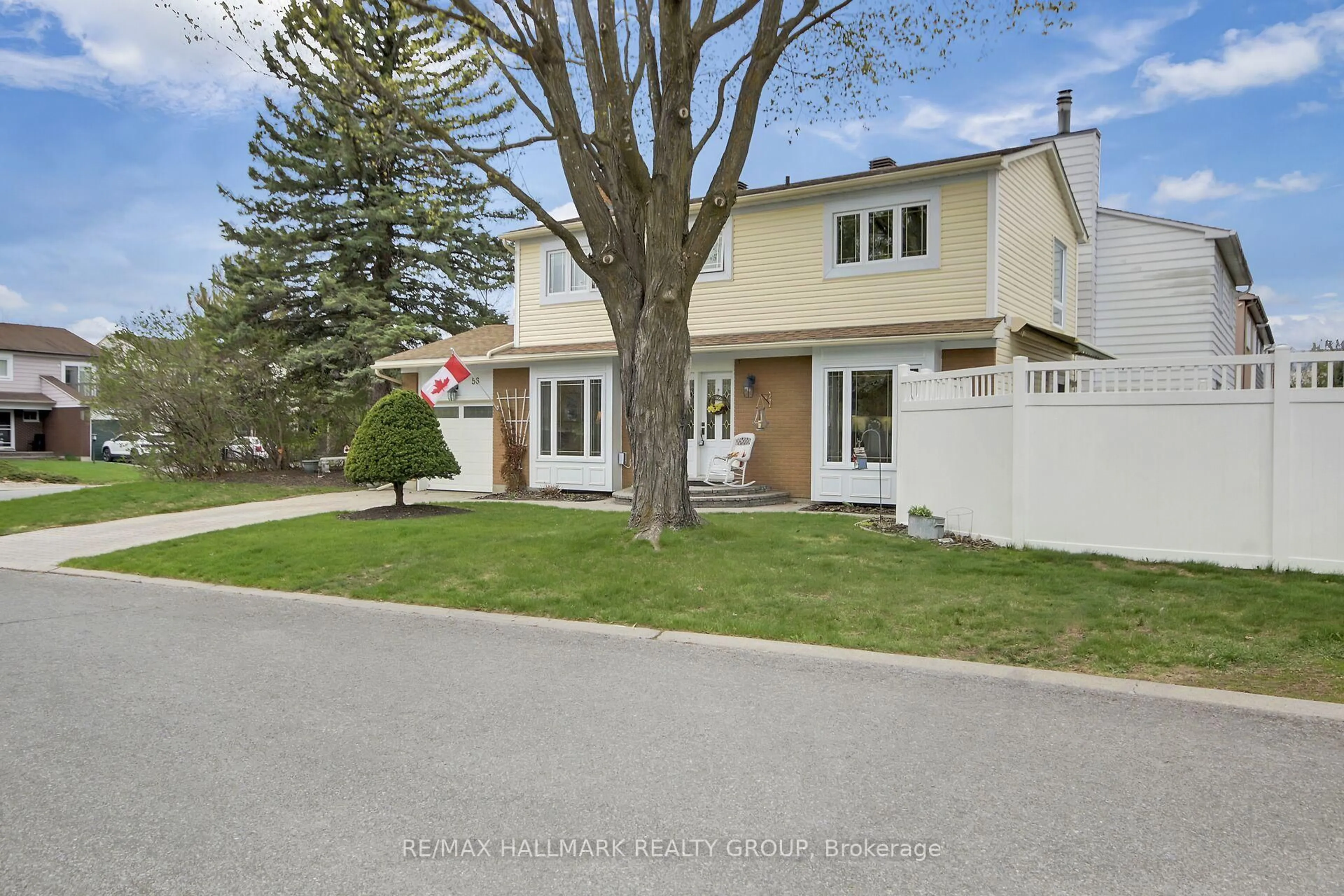 A pic from outside/outdoor area/front of a property/back of a property/a pic from drone, street for 56 Foxleigh Cres, Kanata Ontario K2M 1B7