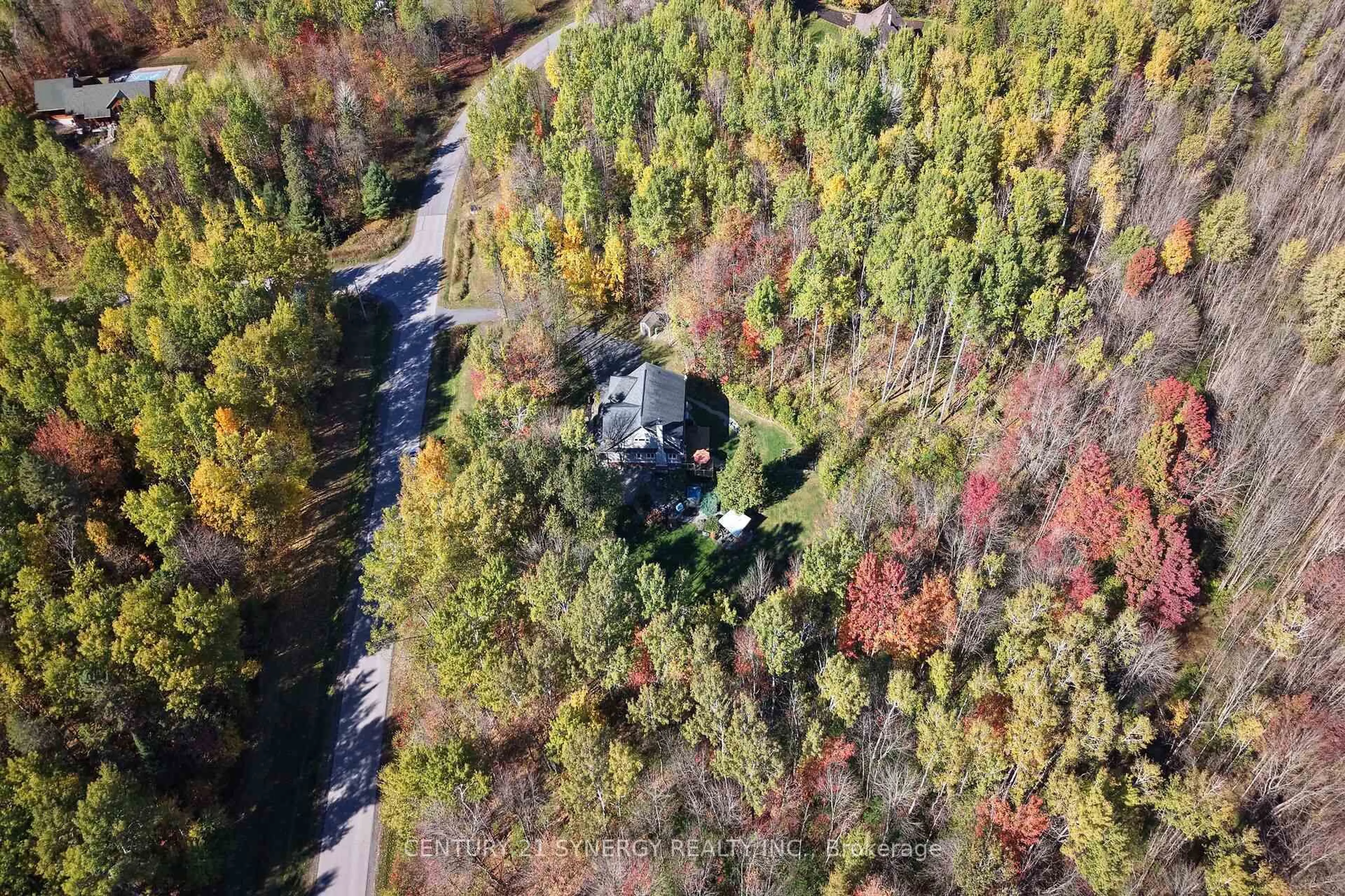 A pic from outside/outdoor area/front of a property/back of a property/a pic from drone, forest/trees view for 124 Constance Creek Dr, Ottawa Ontario K0A 1T0