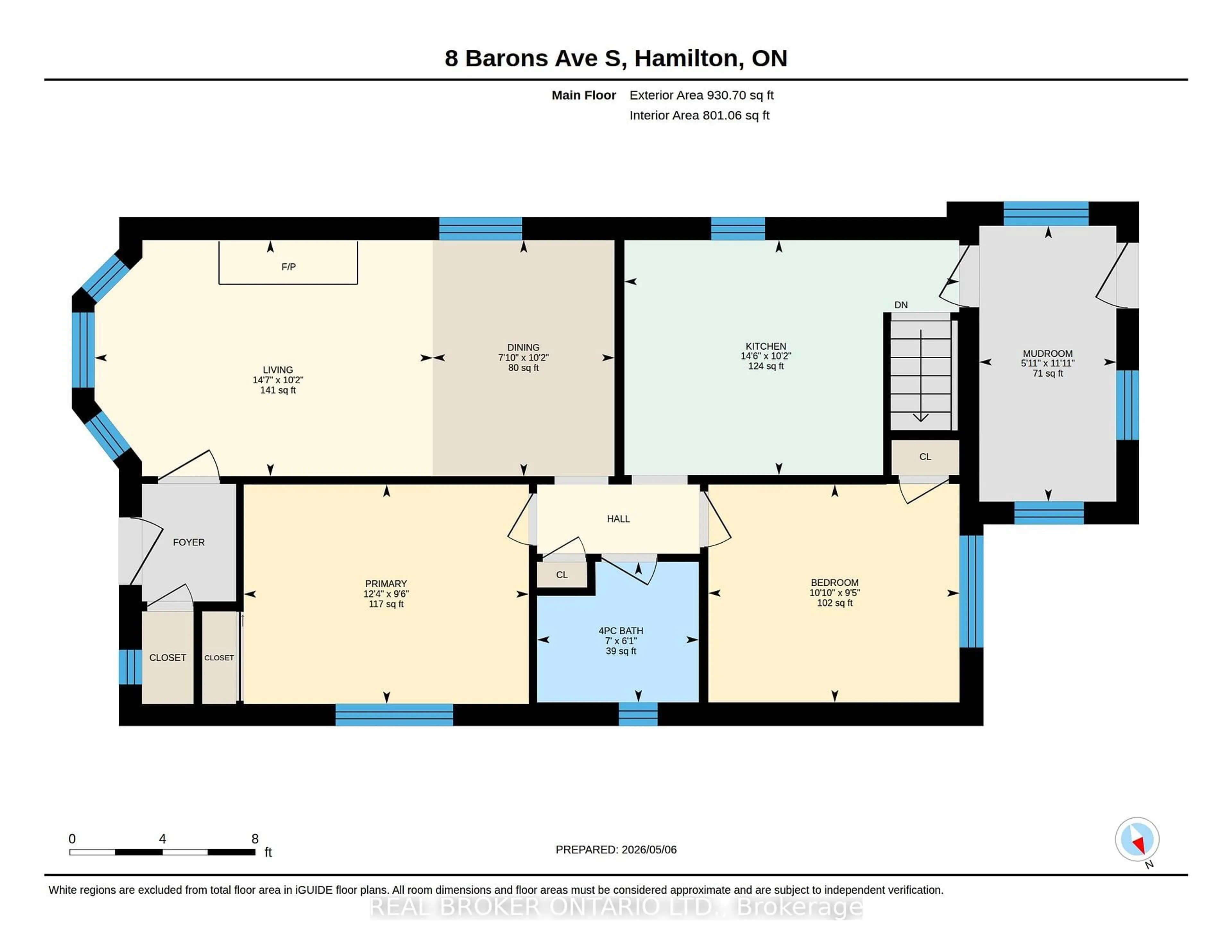 Floor plan for 8 Barons Ave, Hamilton Ontario L8K 2X9