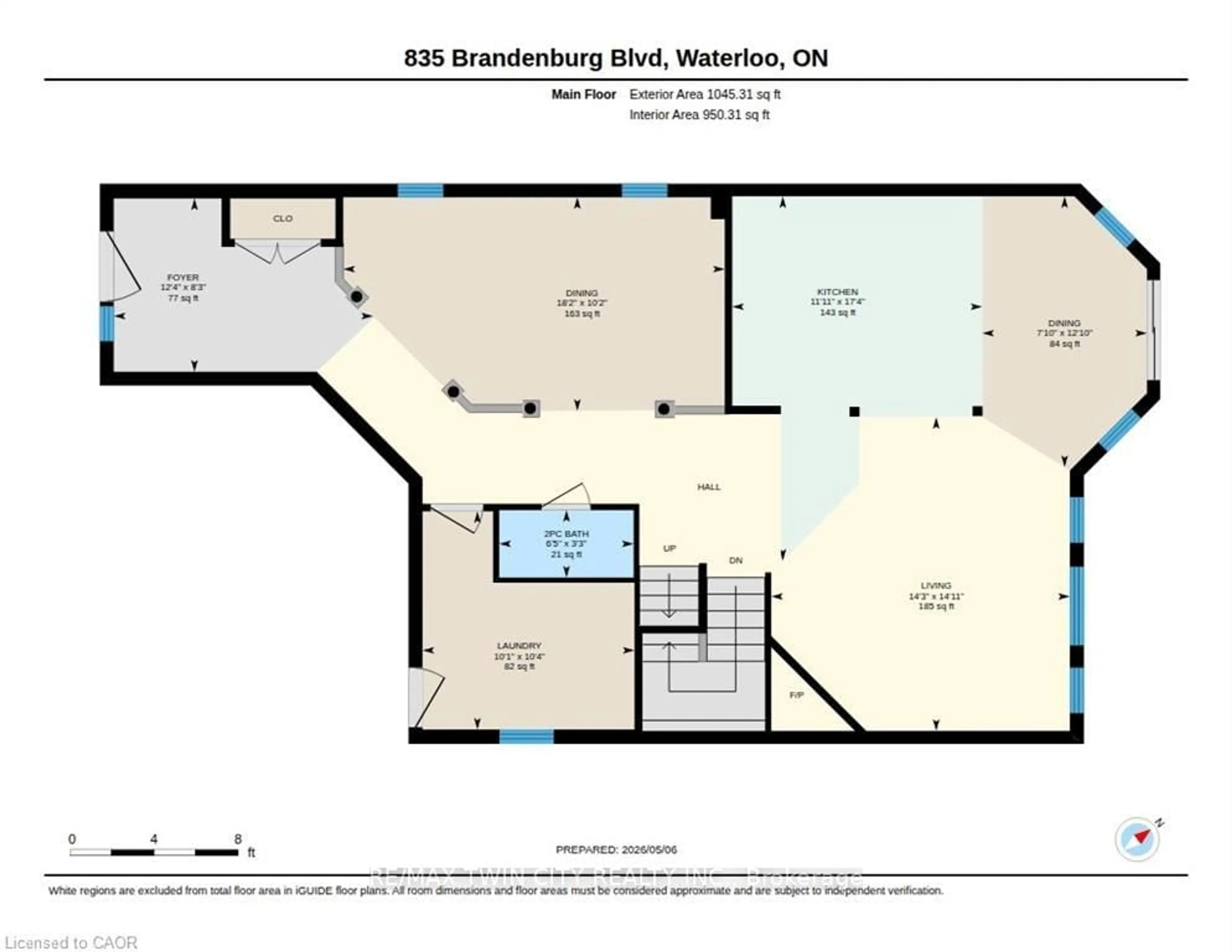 Floor plan for 835 Brandenburg Blvd, Waterloo Ontario N2T 2X3