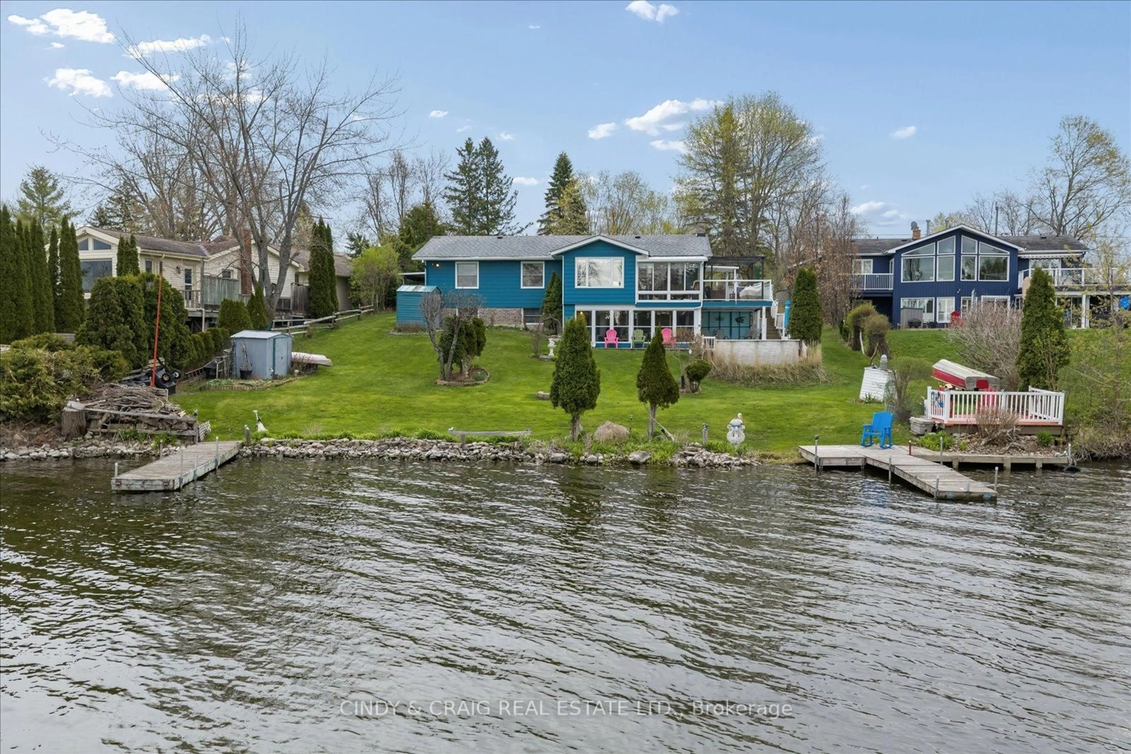 A pic from outside/outdoor area/front of a property/back of a property/a pic from drone, water/lake/river/ocean view for 488 MCCONNELL Dr, Selwyn Ontario K9J 6X3
