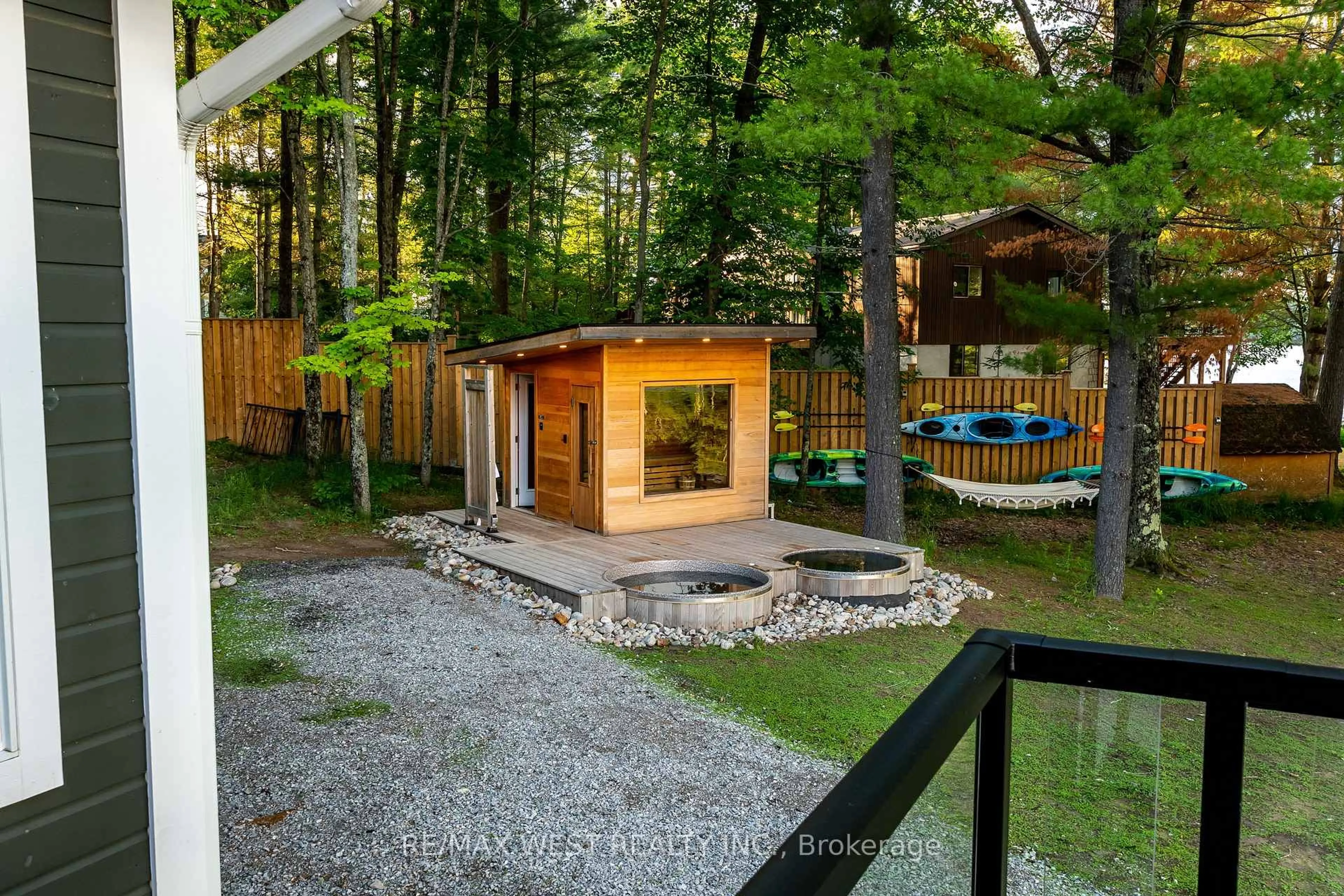 Patio, forest/trees view for 1078 Woodwinds Rd, Muskoka Lakes Ontario P1P 1R2