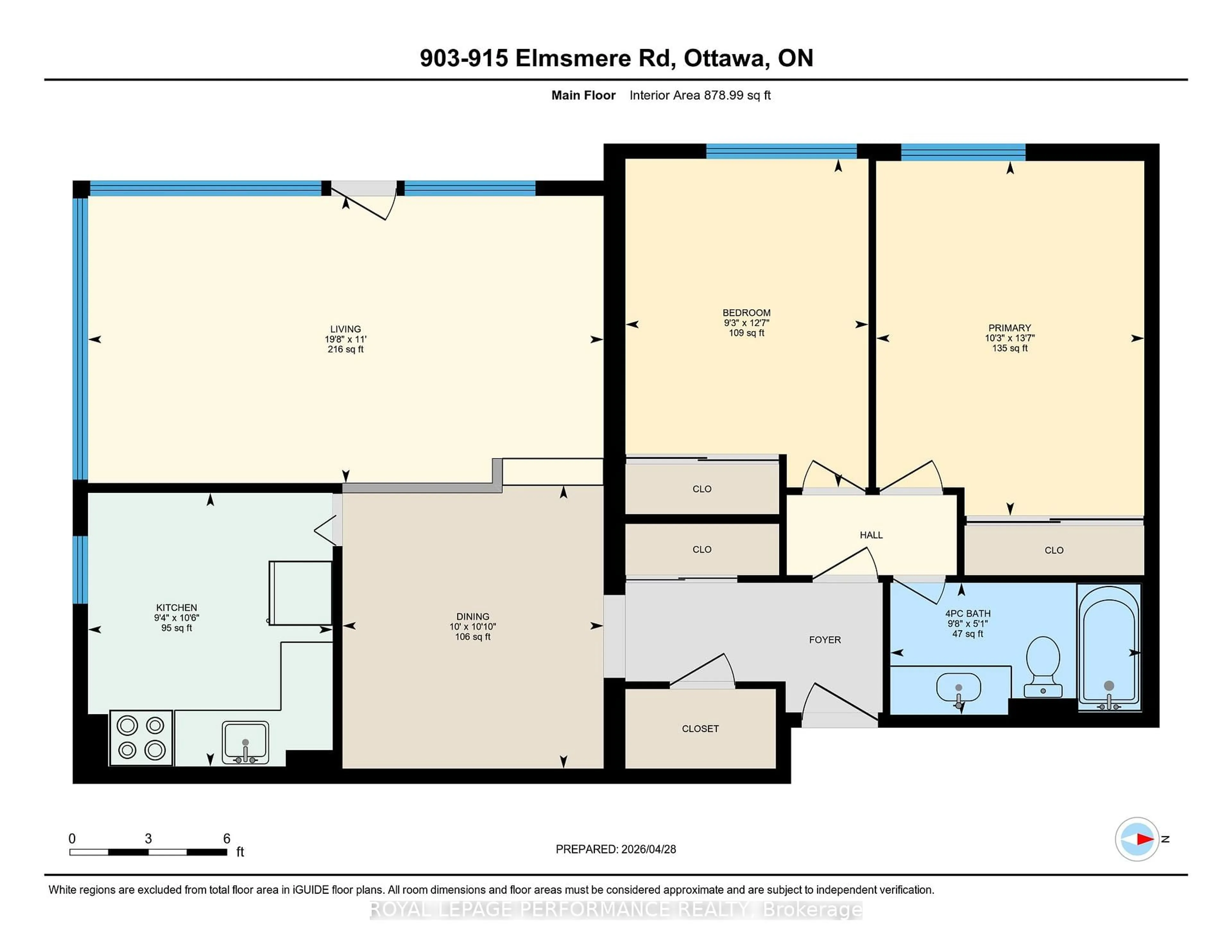 Floor plan for 915 Elmsmere Rd #903, Ottawa Ontario K1J 8H8