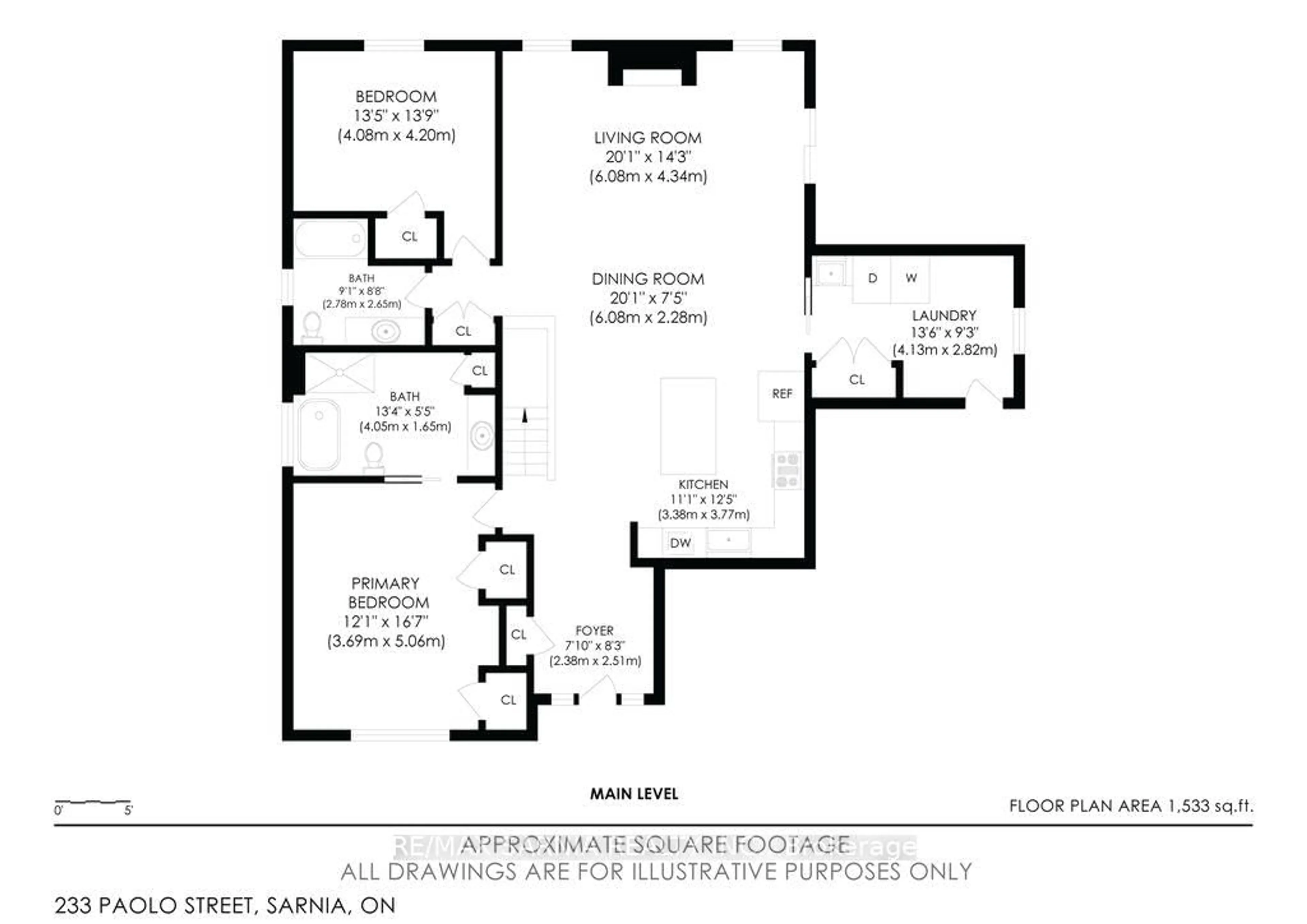 Floor plan for 233 Paolo St, Sarnia Ontario N7S 0C8