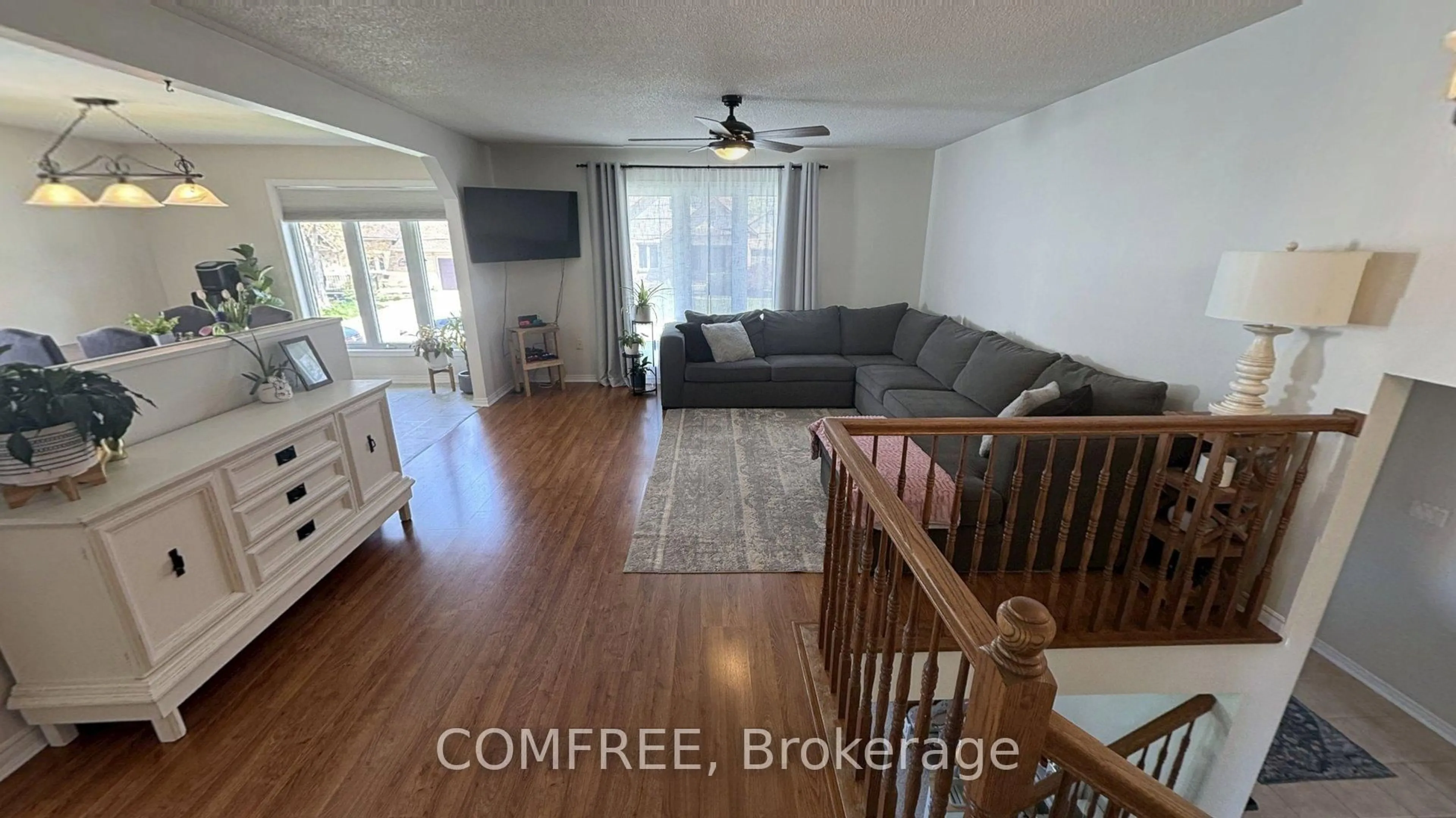 Living room with furniture, wood/laminate floor for 36 Union St, Lambton Shores Ontario N0N 1J0