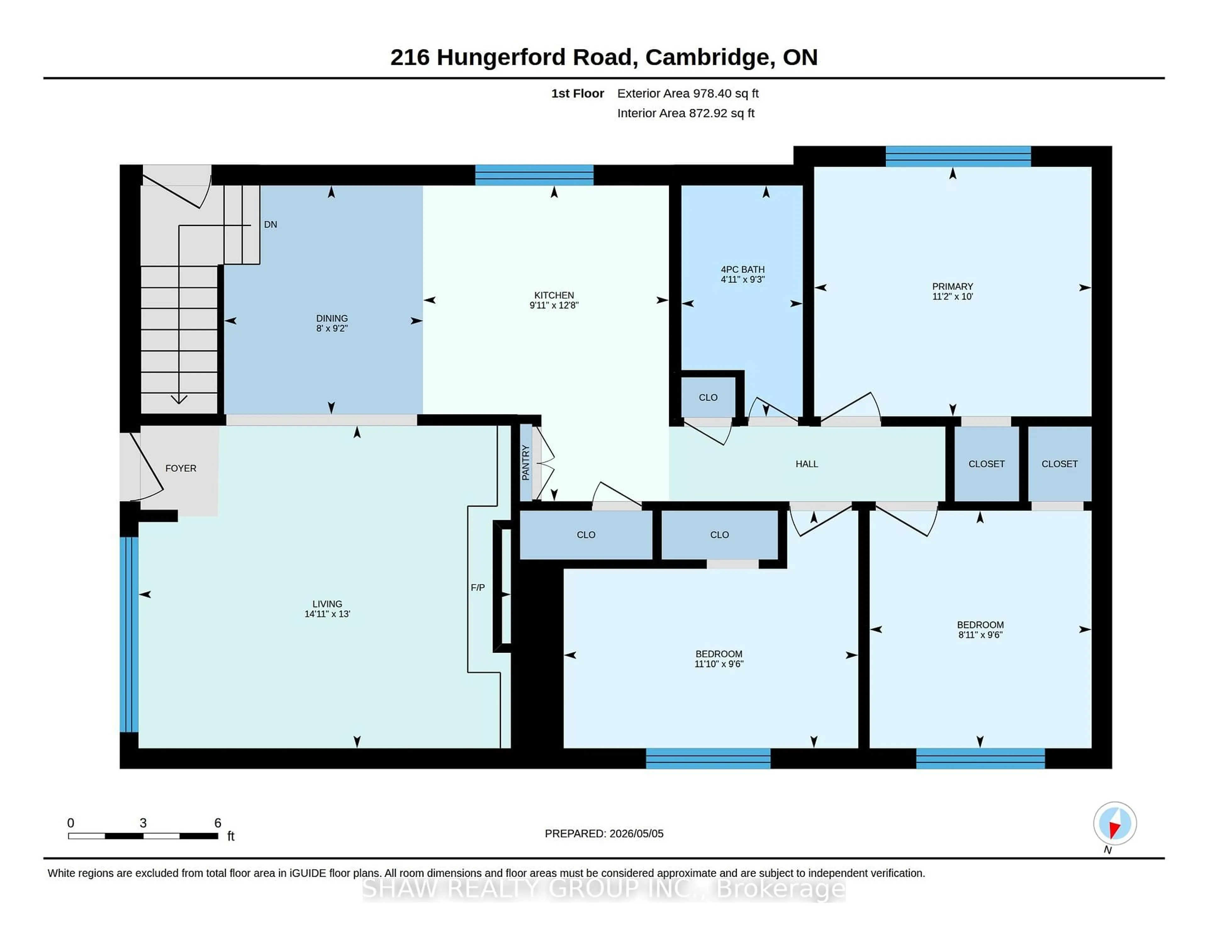 Floor plan for 216 Hungerford Rd, Cambridge Ontario N3C 2R4