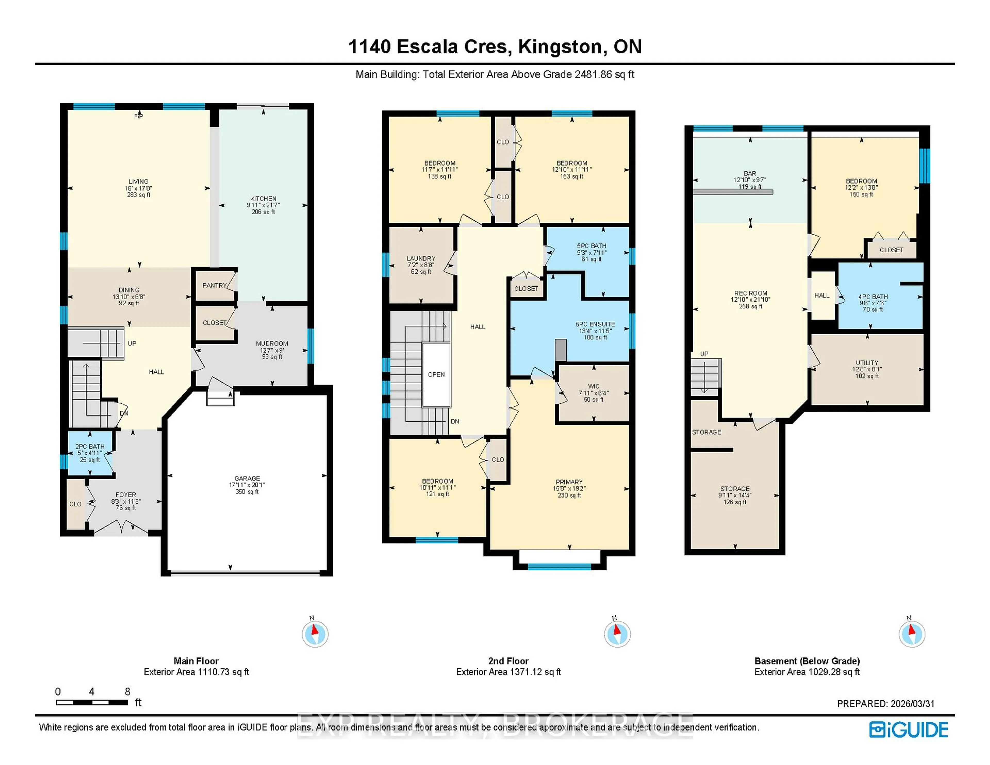 Floor plan for 1140 ESCALA Cres, Kingston Ontario K7P 0H6
