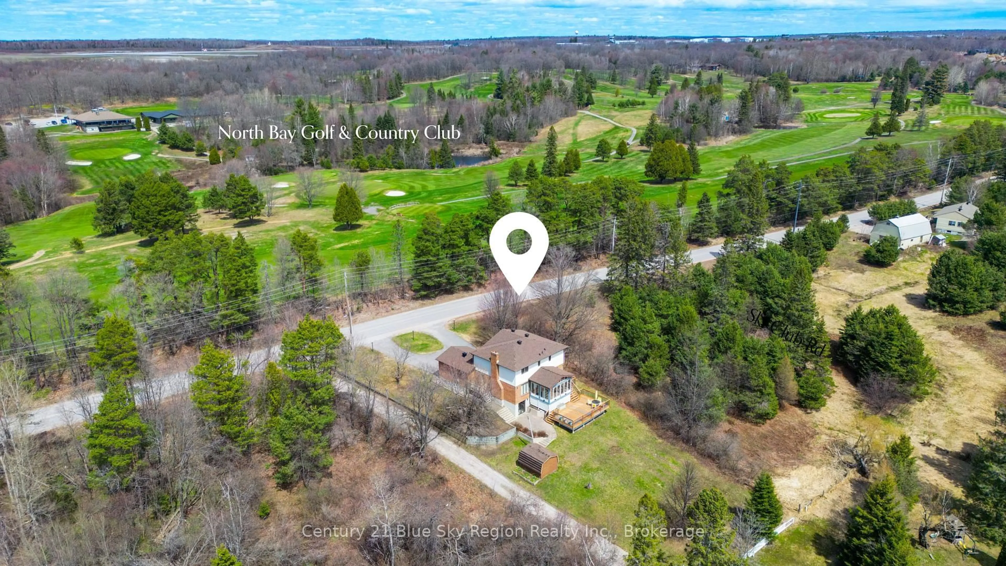 A pic from outside/outdoor area/front of a property/back of a property/a pic from drone, unknown for 823 Golf Club Rd, North Bay Ontario P1B 8G2
