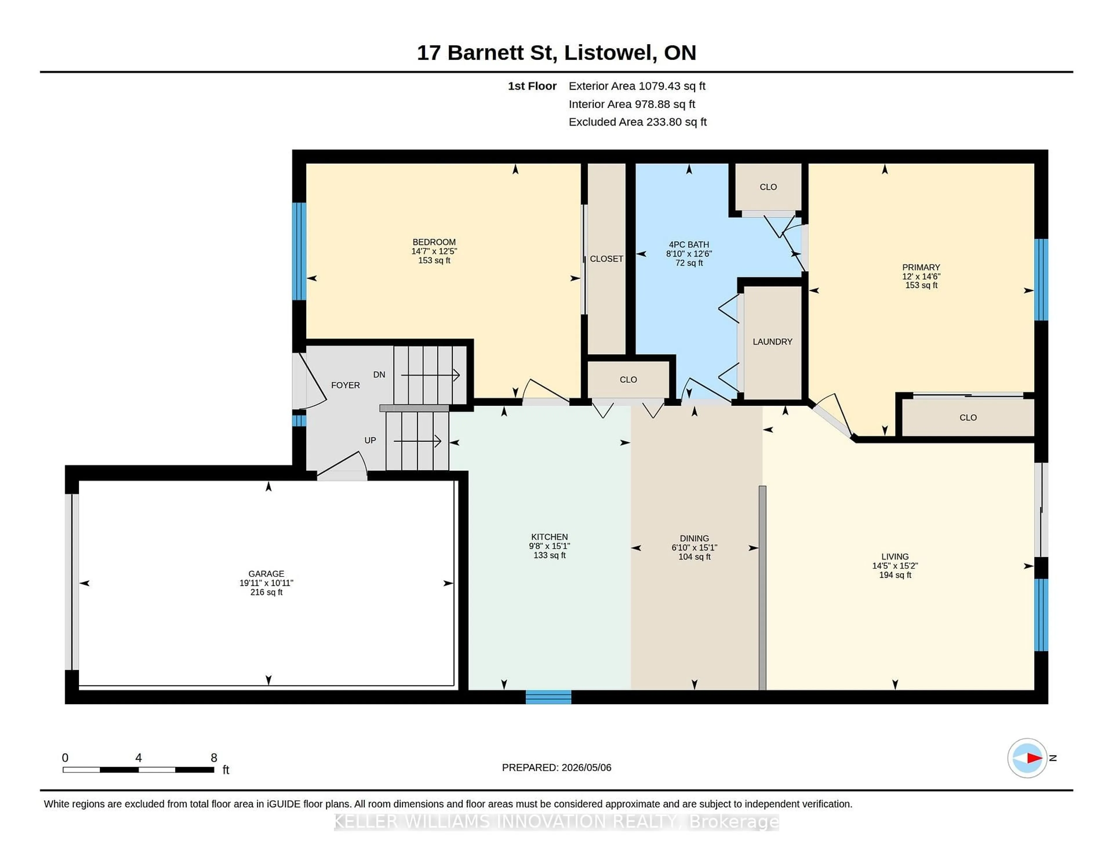 Floor plan for 17 Barnett St, North Perth Ontario N4W 3V9