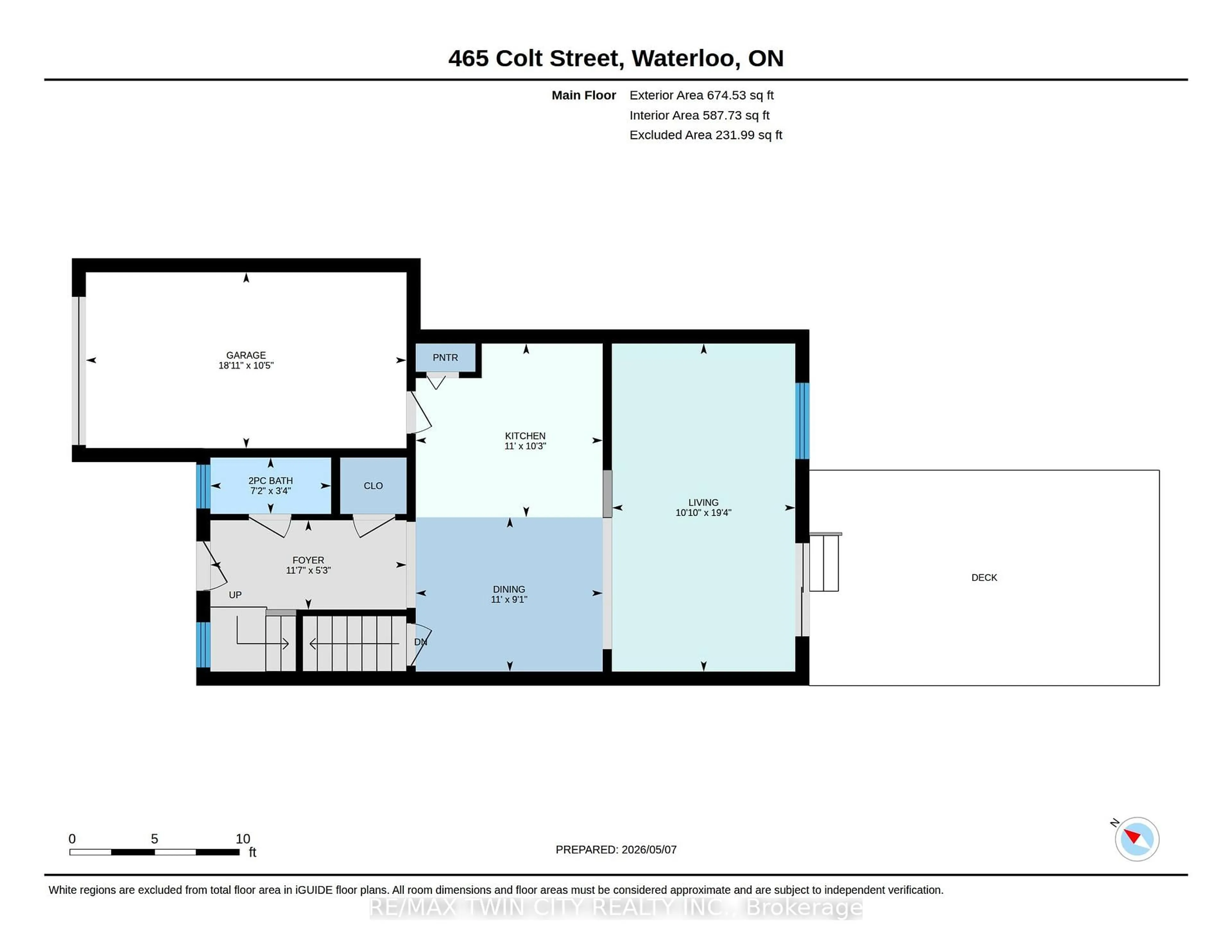 Floor plan for 465 Colt St, Waterloo Ontario N2K 4N8