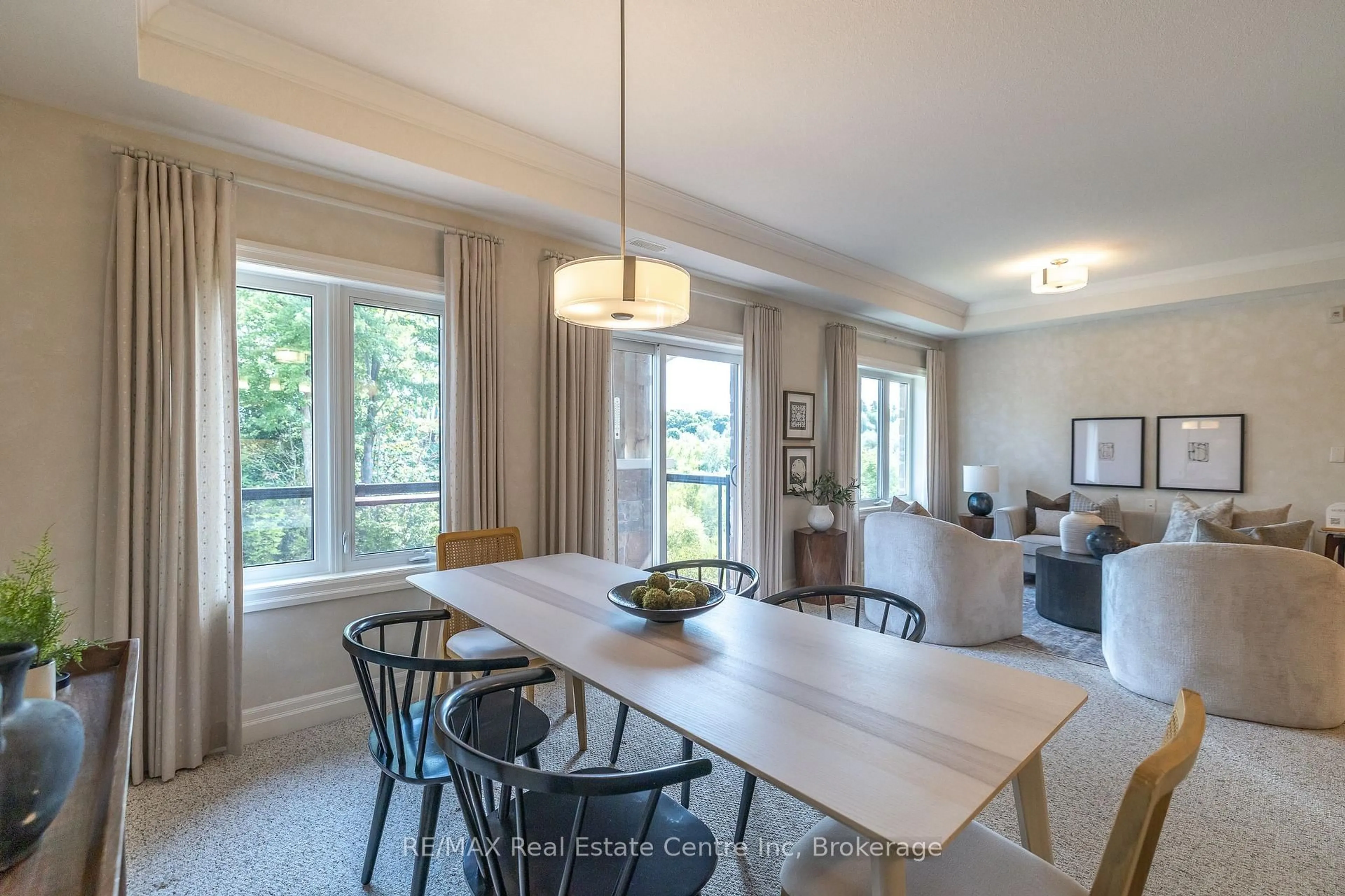 Dining room, wood/laminate floor for 23 Stumpf St #310, Centre Wellington Ontario N0B 1S0