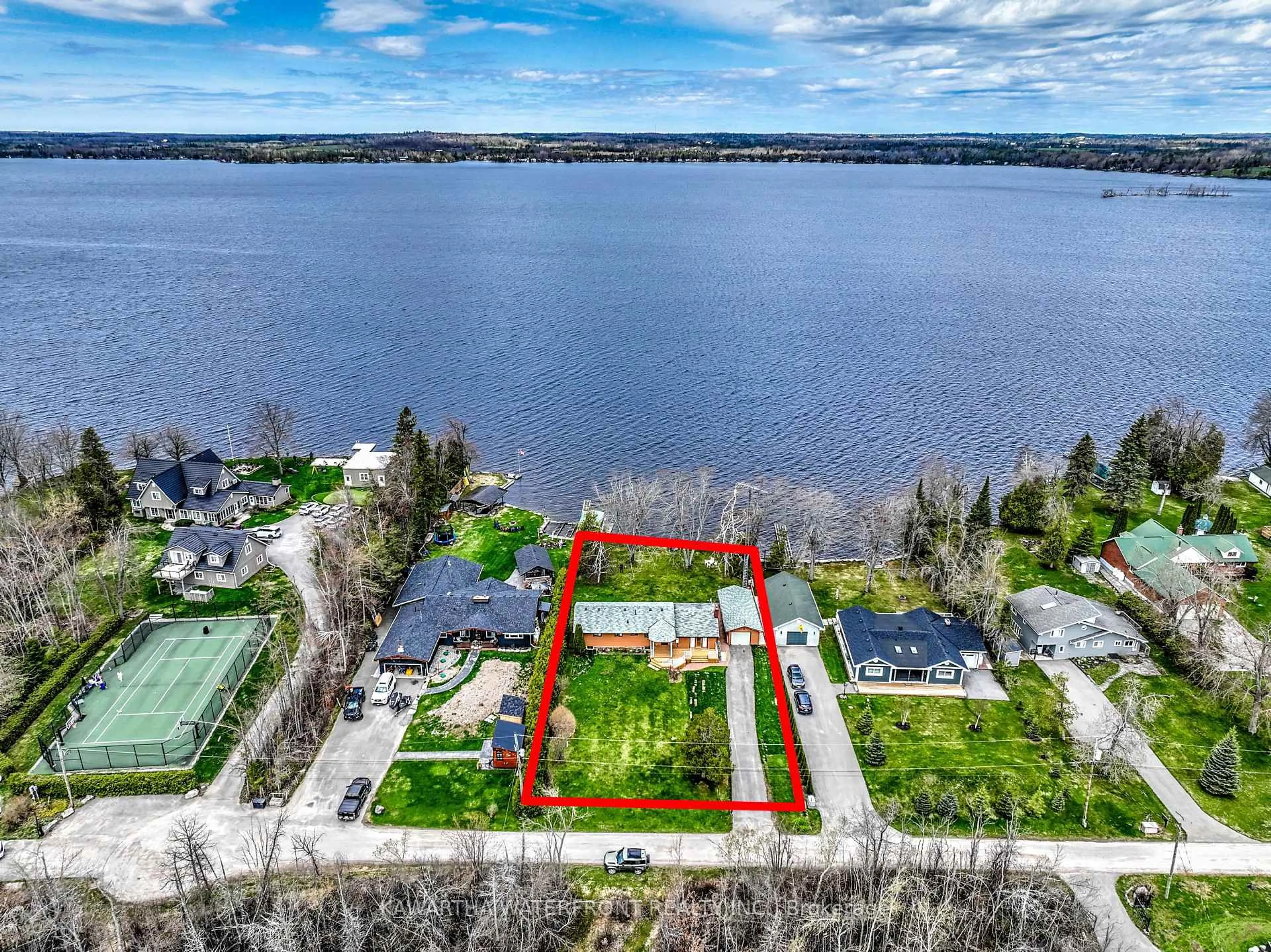 A pic from outside/outdoor area/front of a property/back of a property/a pic from drone, water/lake/river/ocean view for 7 Reid's Rd, Kawartha Lakes Ontario K0M 1L0
