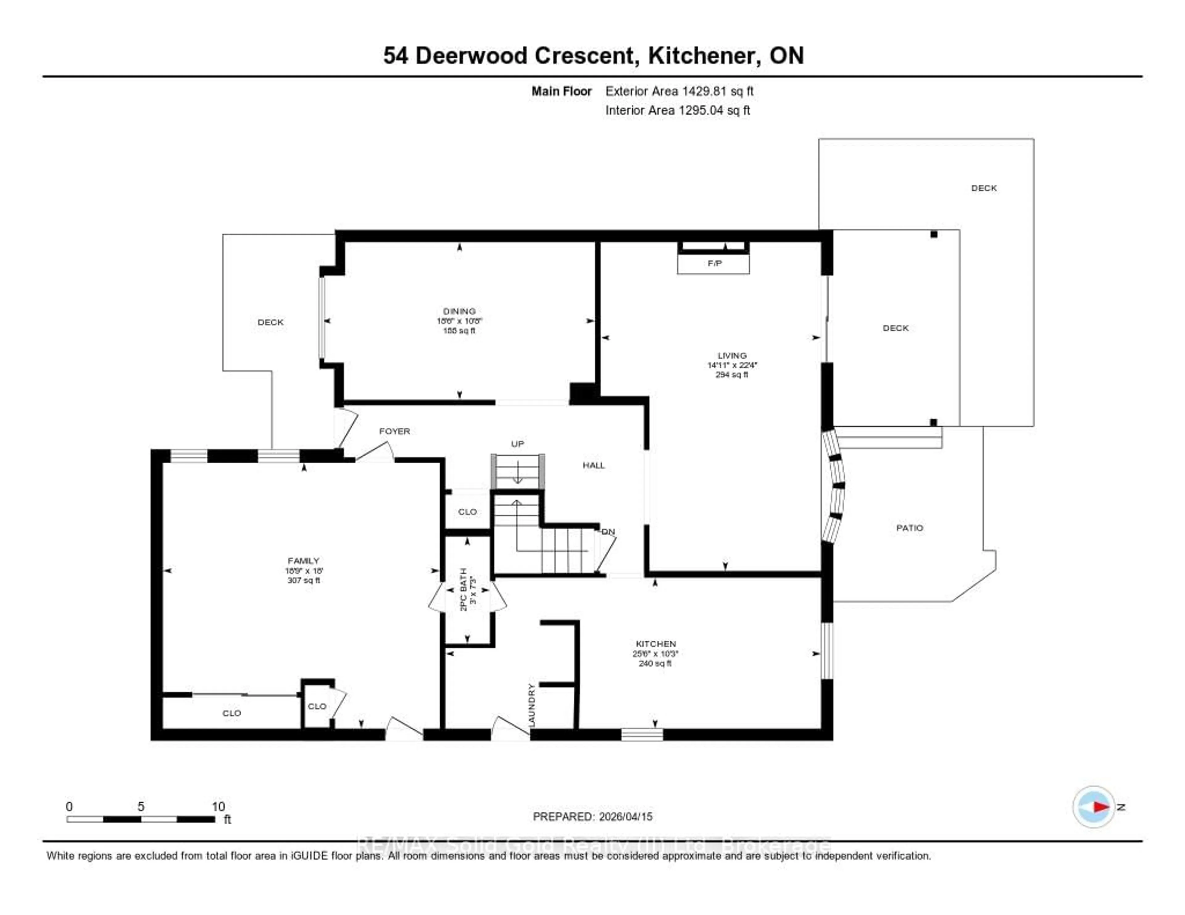 Floor plan for 54 Deerwood Cres, Kitchener Ontario N2N 1R3