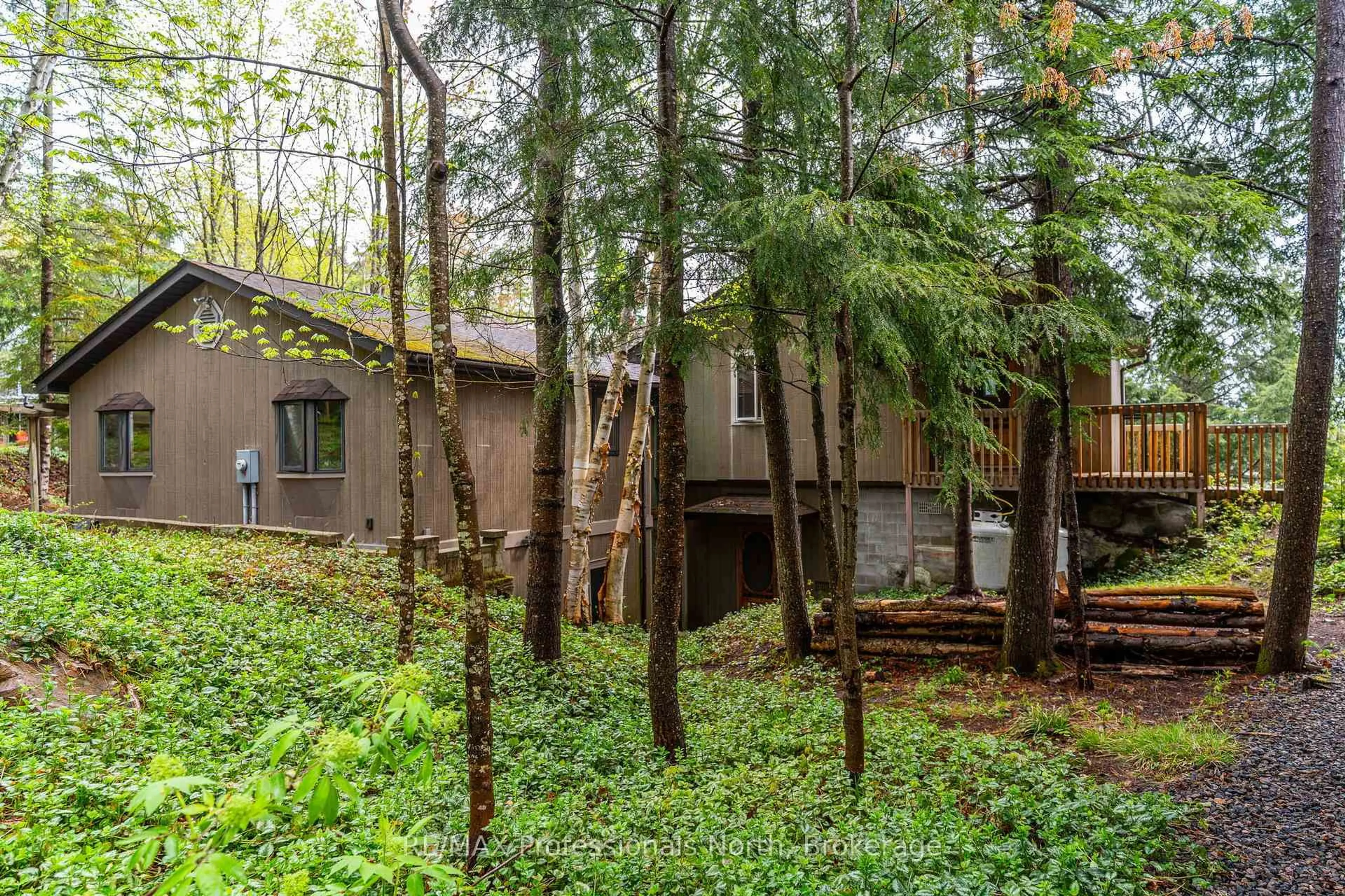 Patio, forest/trees view for 6213 Kennisis Lake Rd, Dysart et al Ontario K0M 1S0