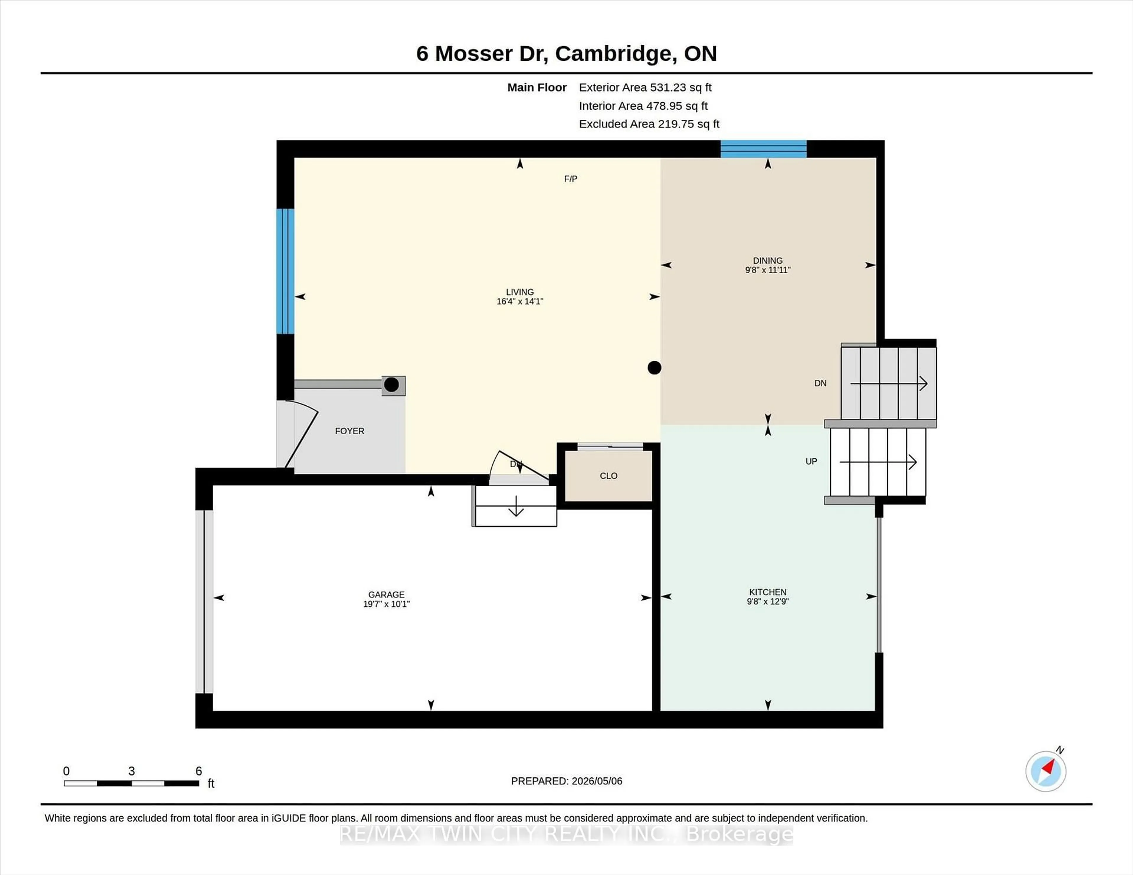 Floor plan for 6 Mosser Dr, Cambridge Ontario N1P 1H9