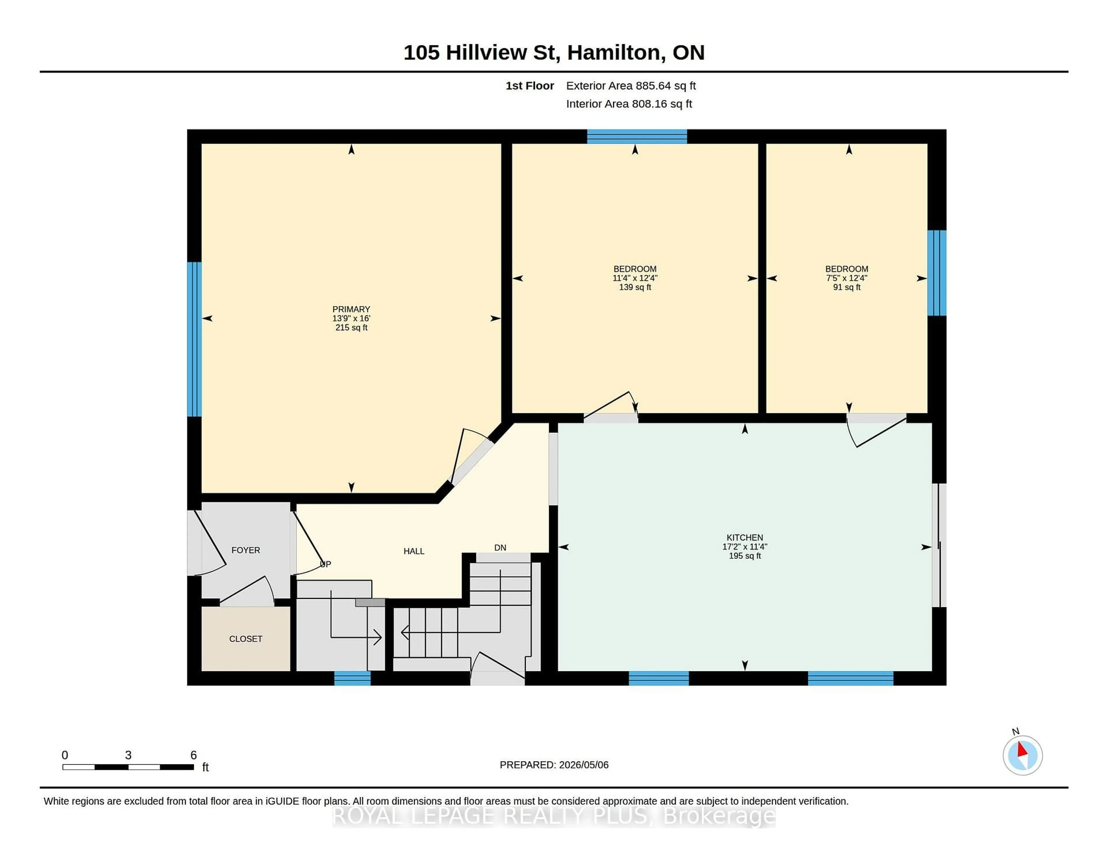 Floor plan for 105 Hillview St, Hamilton Ontario L8S 2Z4