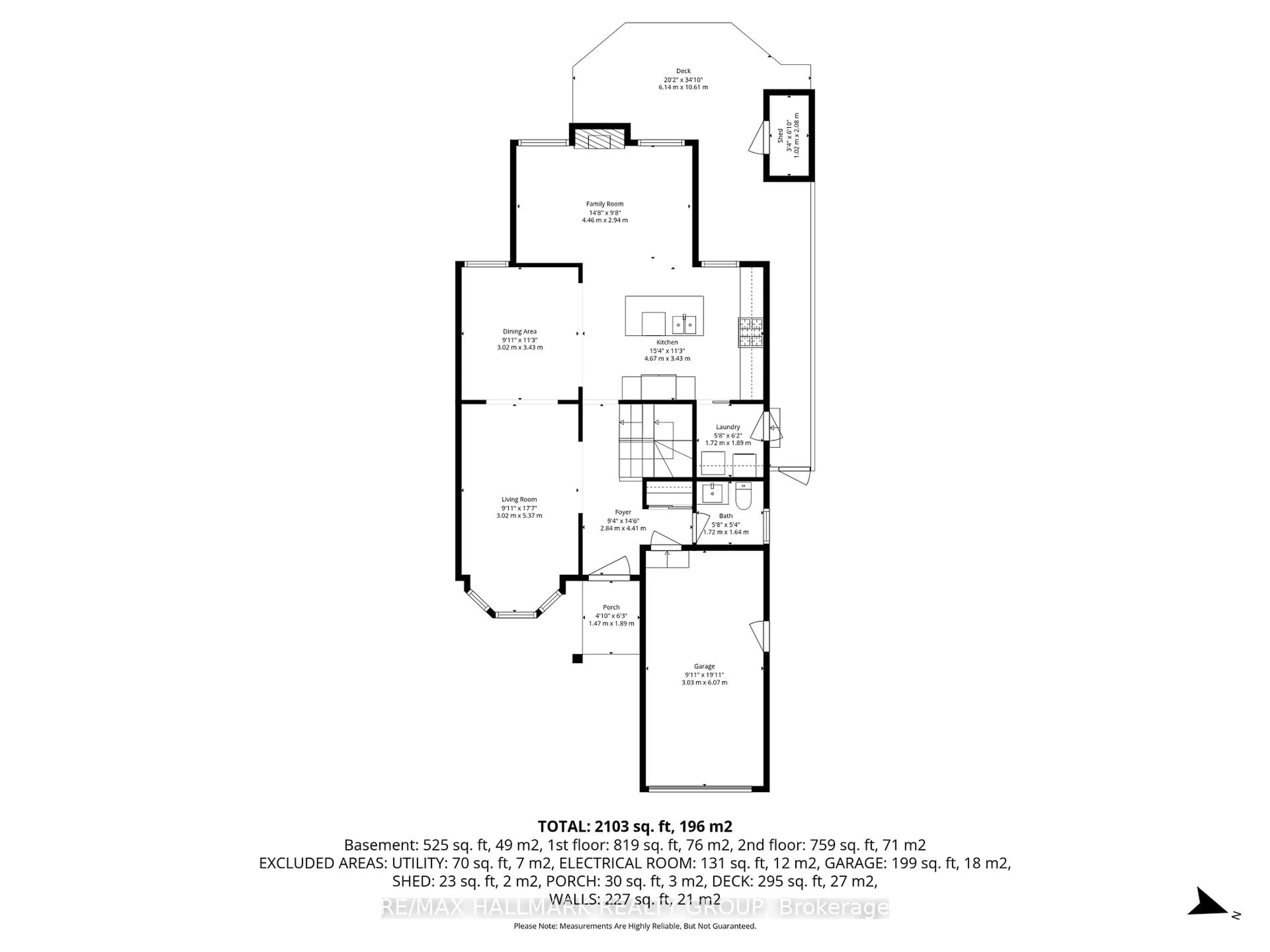 Floor plan for 1298 Famlit Crt, Ottawa Ontario K1J 9A1