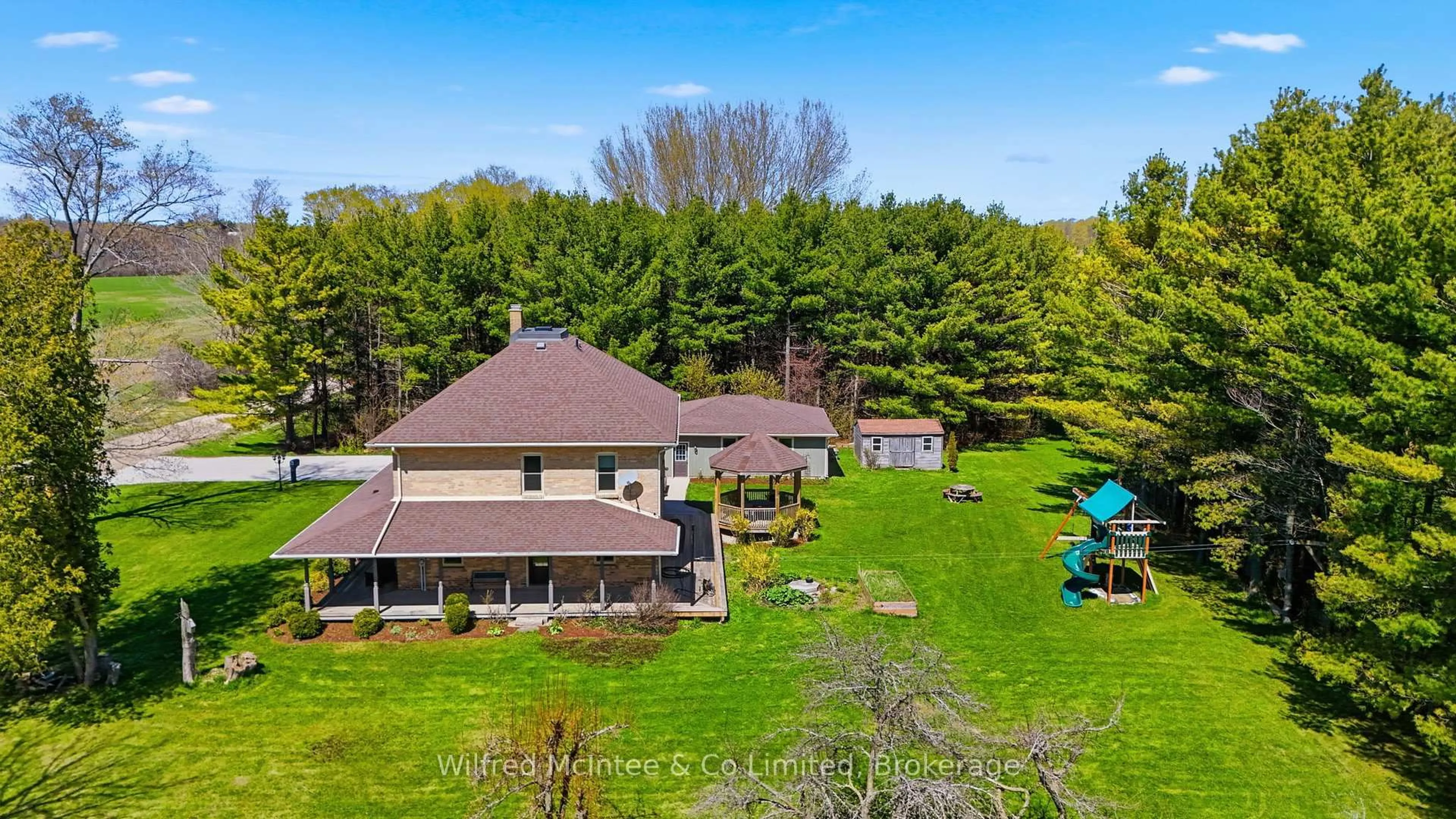 A pic from outside/outdoor area/front of a property/back of a property/a pic from drone, water/lake/river/ocean view for 448 Sideroad 13/14 Sdrd, Saugeen Shores Ontario N0G 2N0
