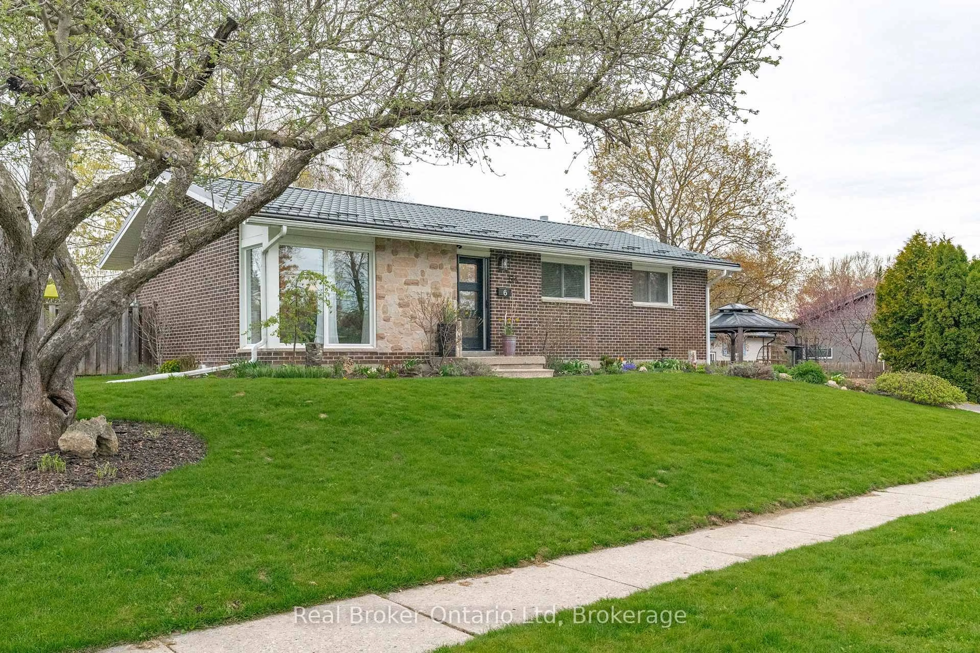 Home with brick exterior material, street for 6 Eleanor Crt, Guelph Ontario N1E 1S7