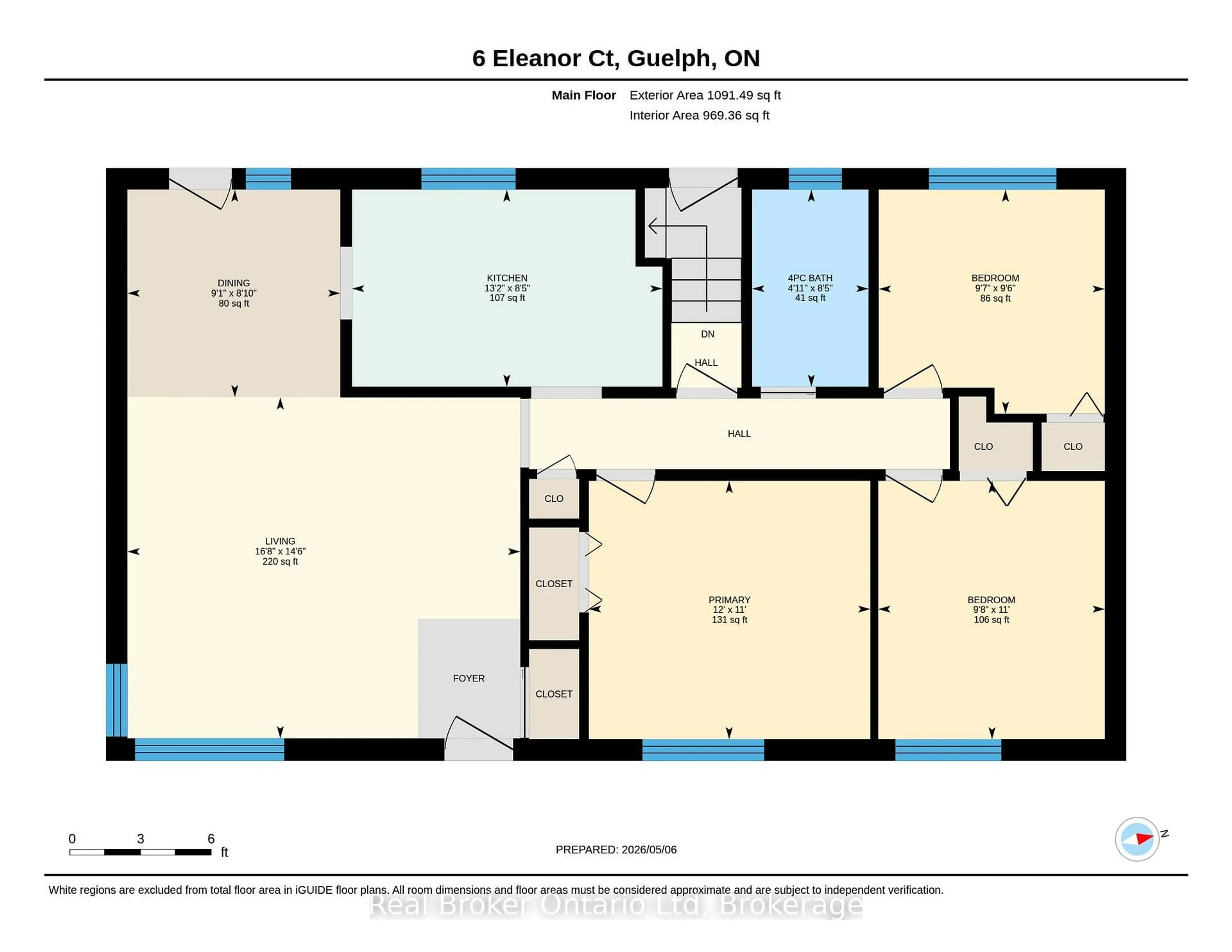 Floor plan for 6 Eleanor Crt, Guelph Ontario N1E 1S7