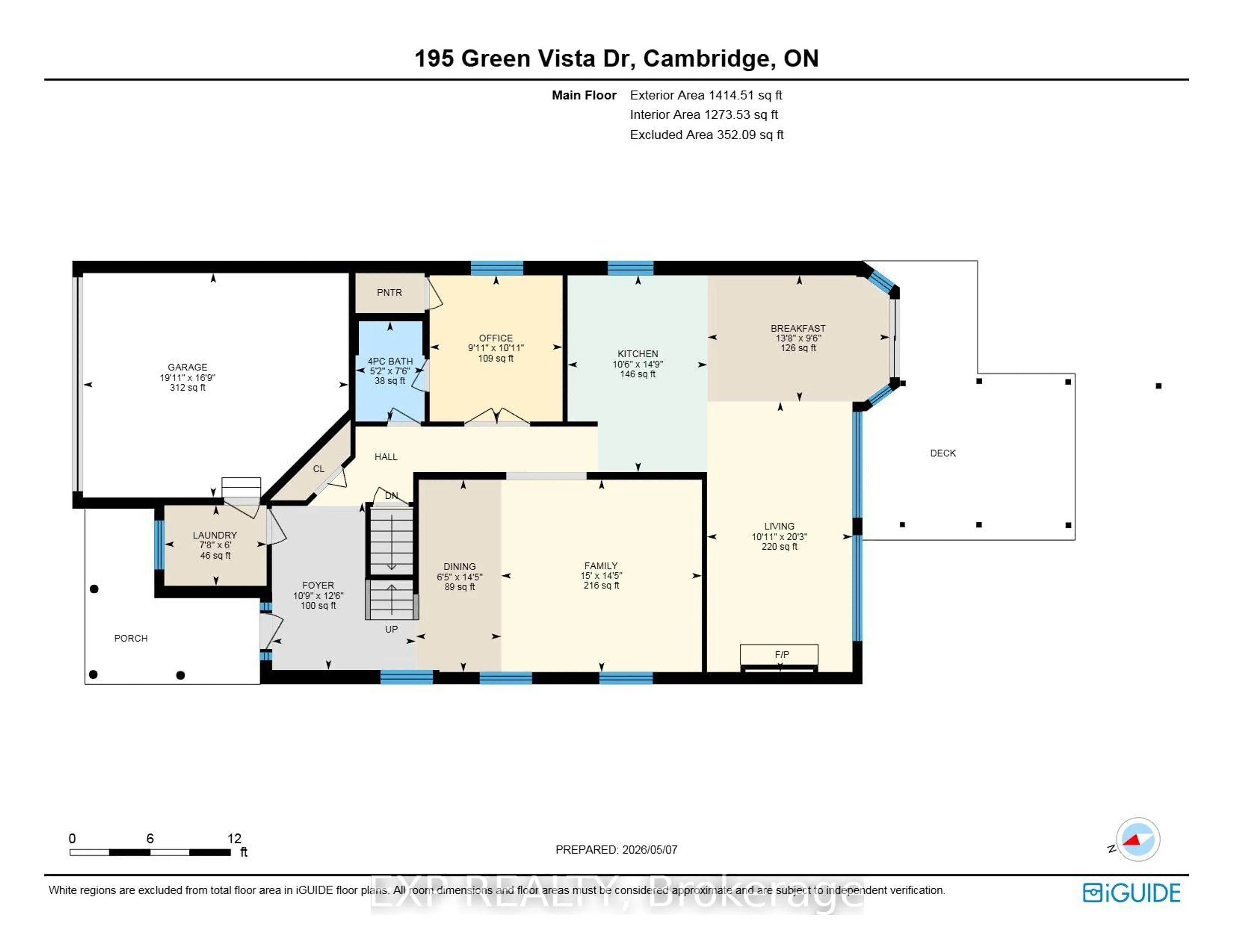 Floor plan for 195 Green Vista Dr, Cambridge Ontario N1T 1Y9