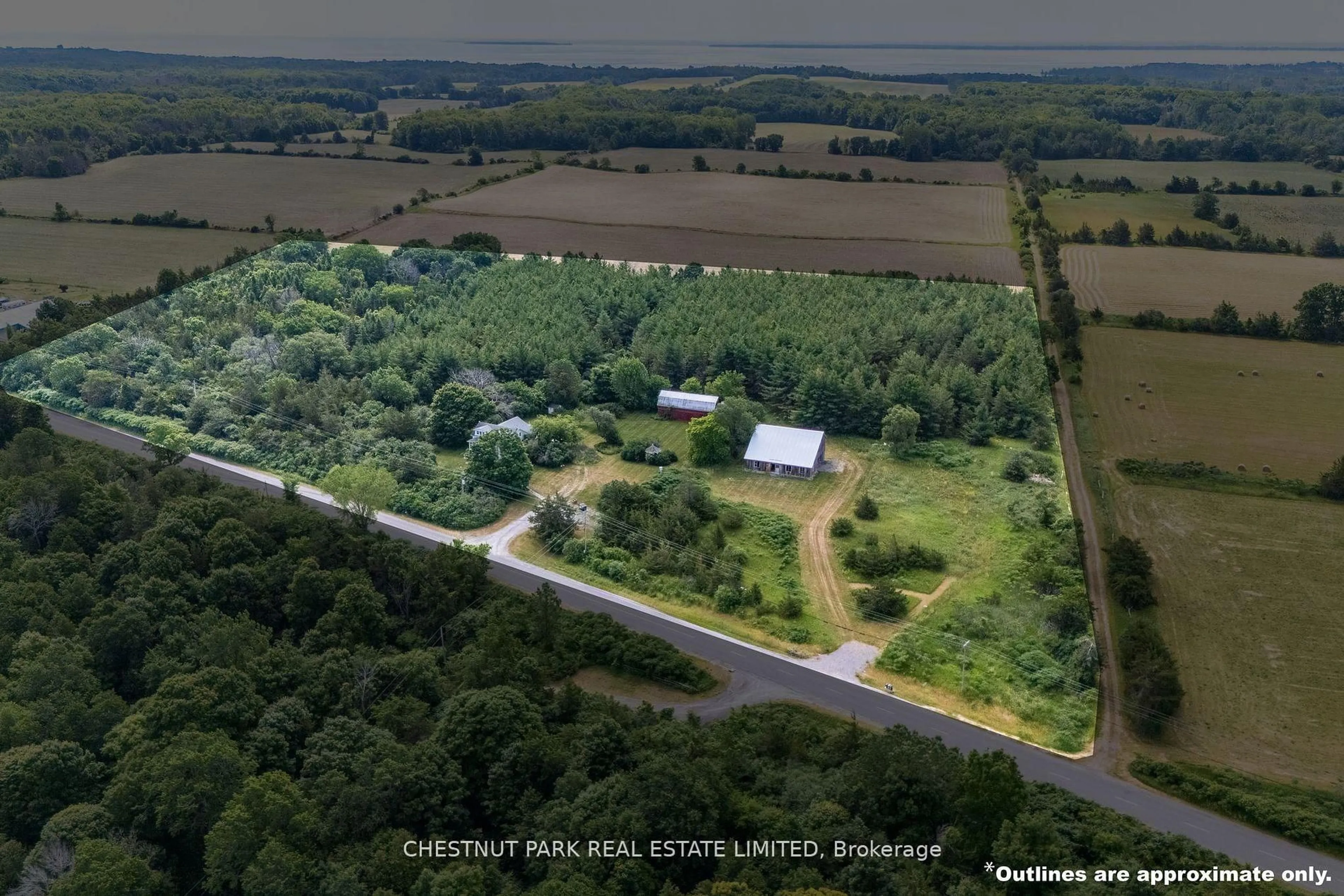 A pic from outside/outdoor area/front of a property/back of a property/a pic from drone, forest/trees view for 1472 County Rd 7 Rd, Prince Edward County Ontario K0K 2T0