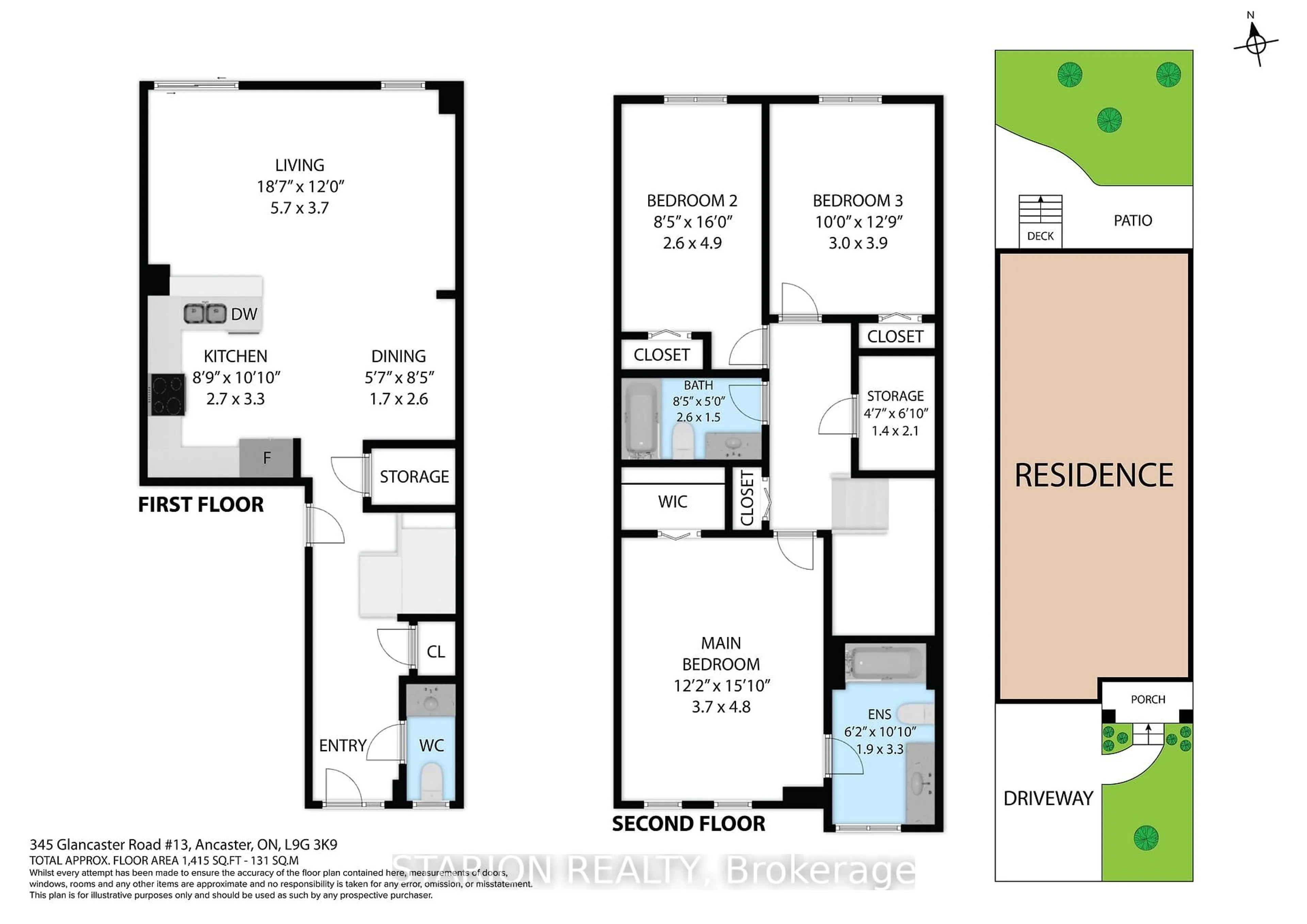 Floor plan for 345 GLANCASTER Rd #13, Hamilton Ontario L9G 3K9